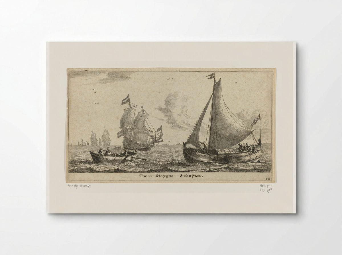 Twee steigerschuiten (Two Jetty Boats) - Reinier Nooms - Poster