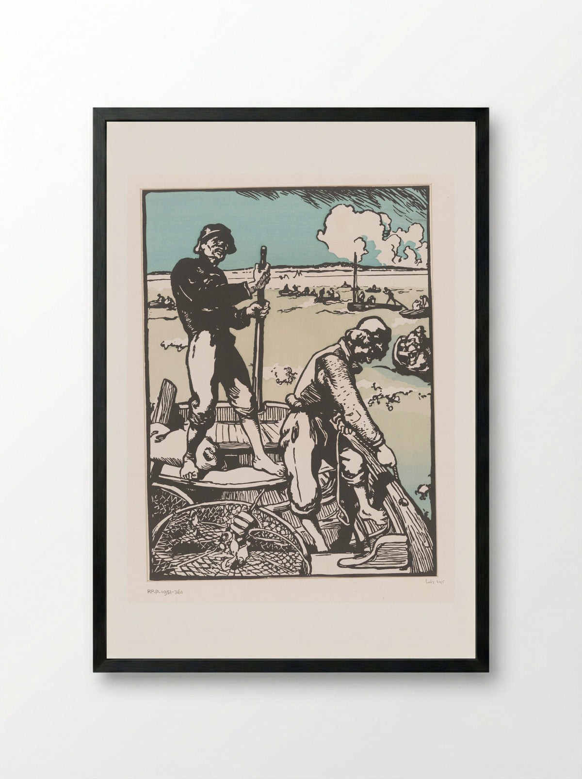 Twee vissers (Two Fishermen) - Auguste Lepère - Framed Print Black