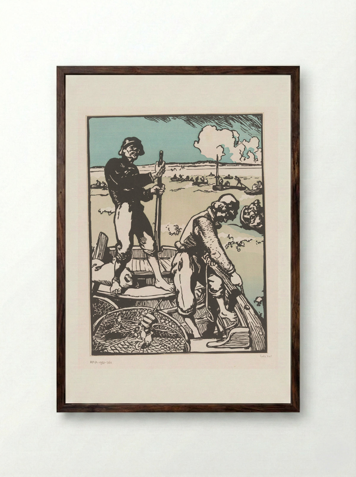 Twee vissers (Two Fishermen) - Auguste Lepère - Framed Print Dark Wood