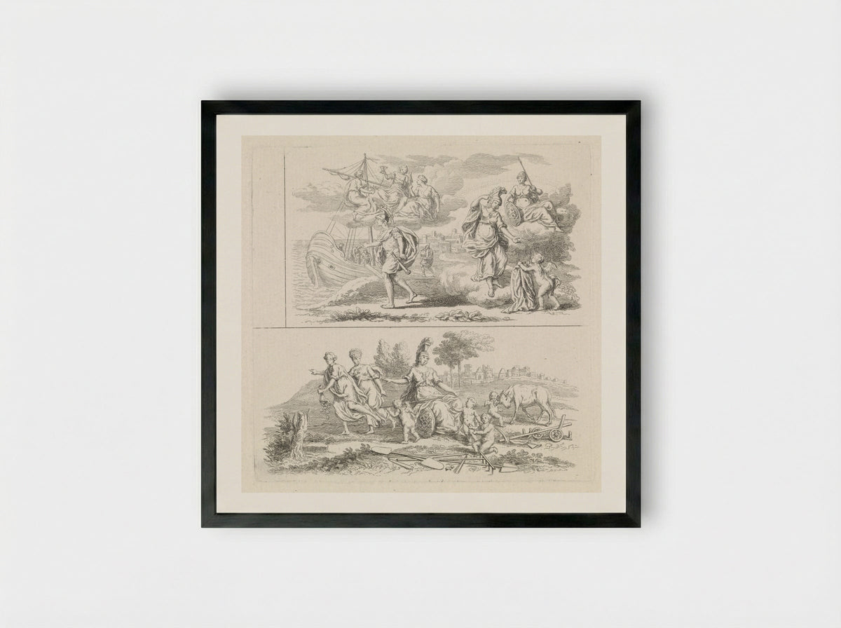 Twee voorstellingen met Minerva - Pieter Tanjé - Framed Print Black