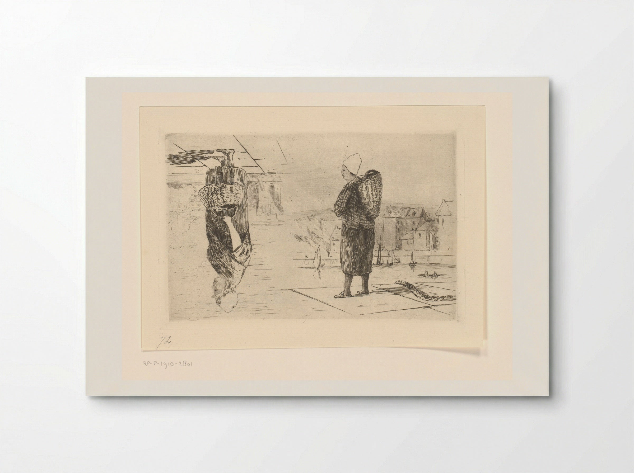 Twee voorstellingen van vrouwen met manden - Carel Nicolaas Storm van 's-Gravesande - Poster