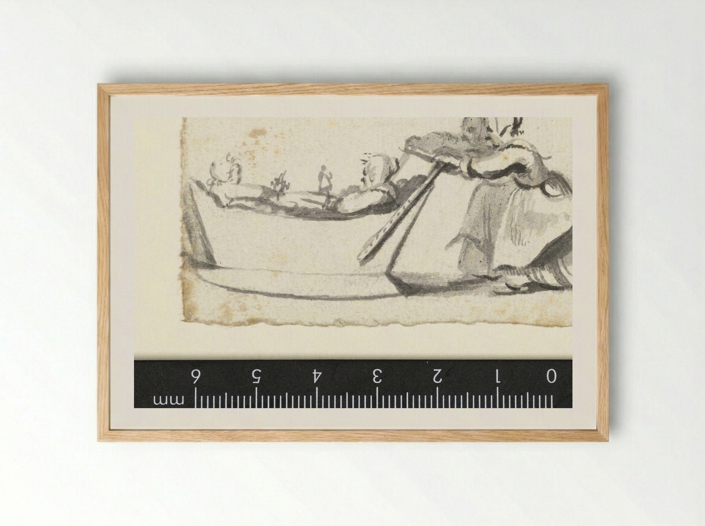 Twee vrouwen duwen een slede met twee kinderen - Harmen ter Borch - Framed Print Wood