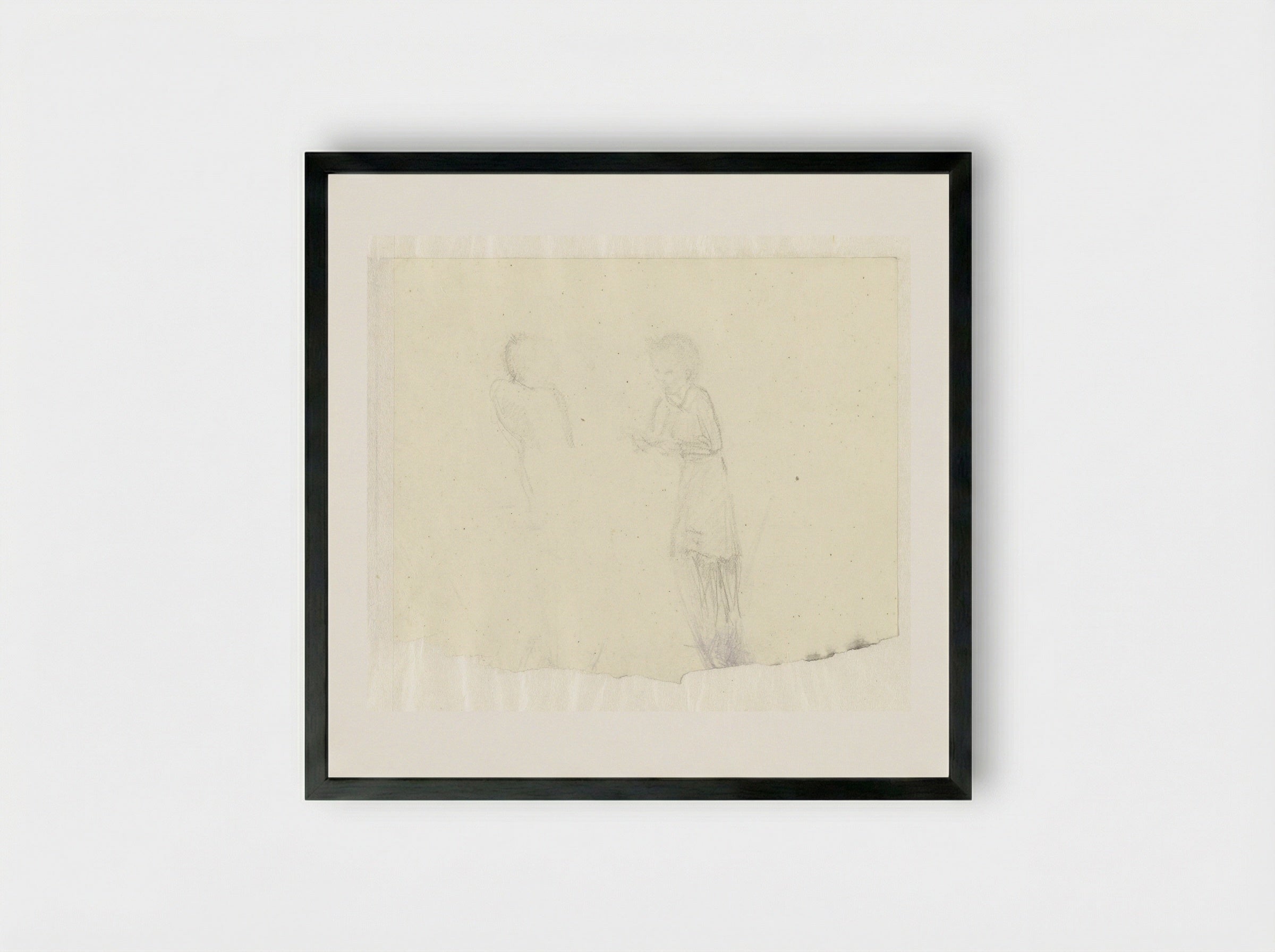 Twee vrouwen met elkaar in gesprek - Aat Breur-Hibma - Framed Print Black