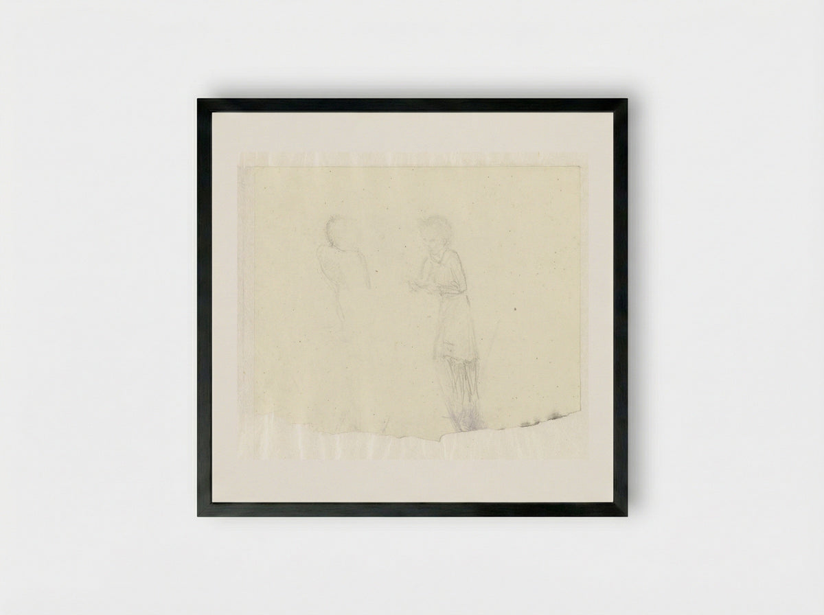 Twee vrouwen met elkaar in gesprek - Aat Breur-Hibma - Framed Print Black