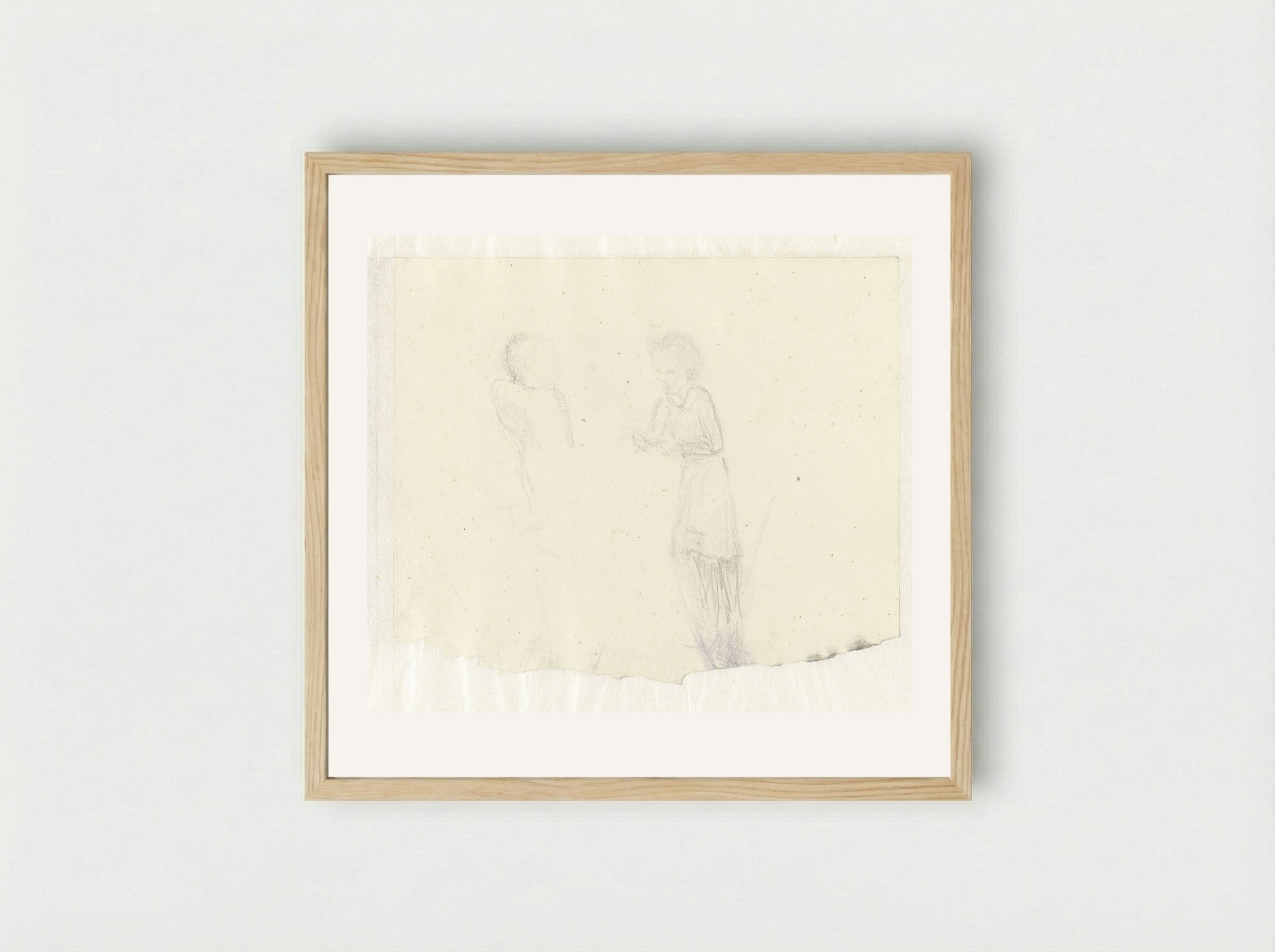 Twee vrouwen met elkaar in gesprek - Aat Breur-Hibma - Framed Print Wood