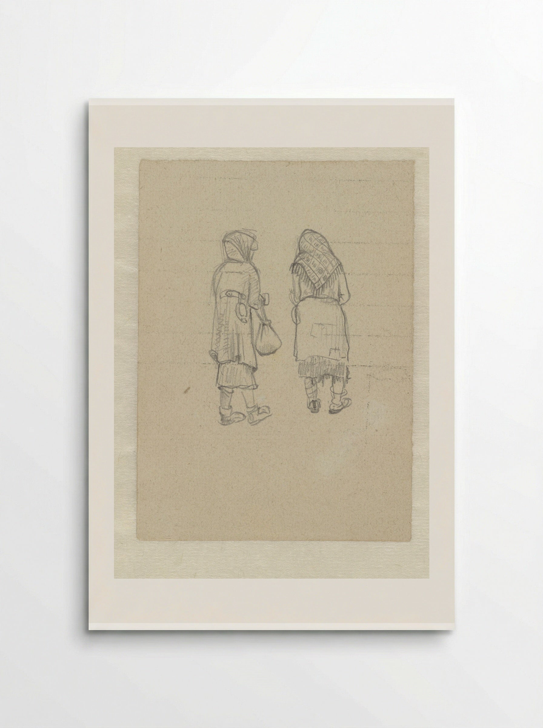 Twee vrouwen op de rug gezien in Ravensbrück - Aat Breur-Hibma - Poster
