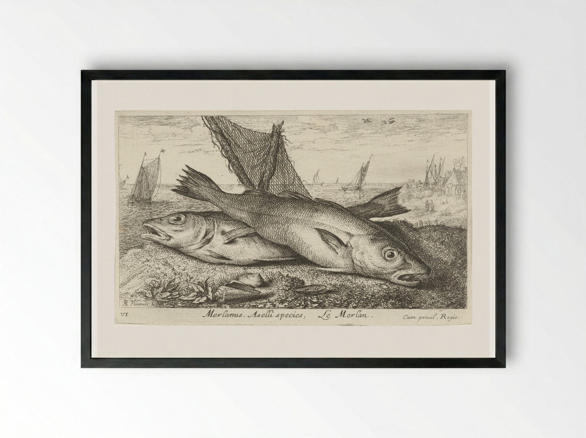 Twee wijtingen op het strand - Albert Flamen - Framed Print Black