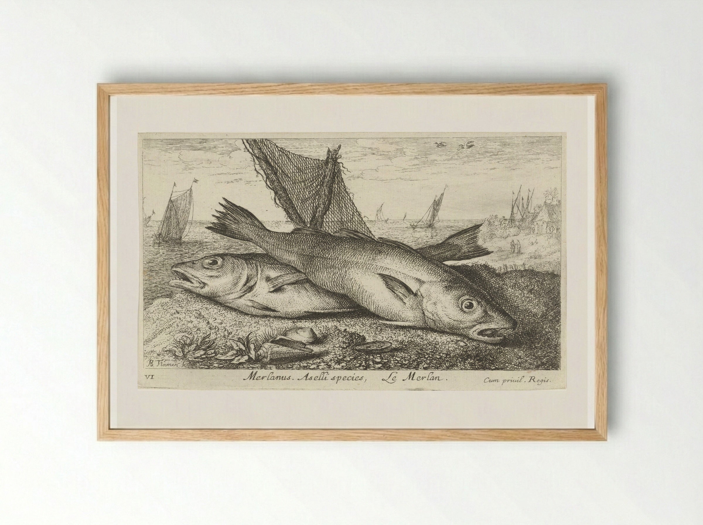 Twee wijtingen op het strand - Albert Flamen - Framed Print Wood