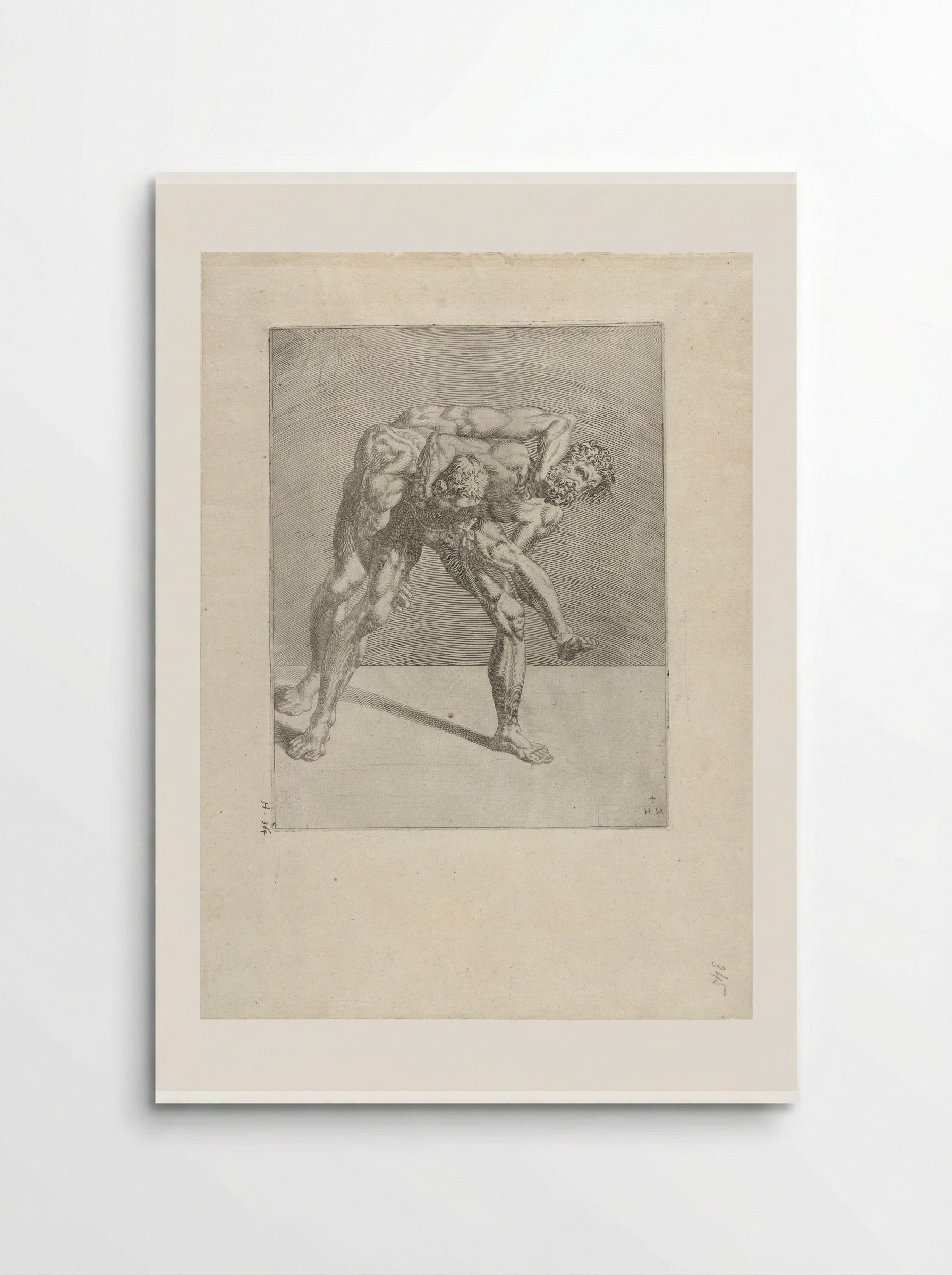 Twee worstelaars (Two Wrestlers) - Dirck Volckertsz. Coornhert - Poster