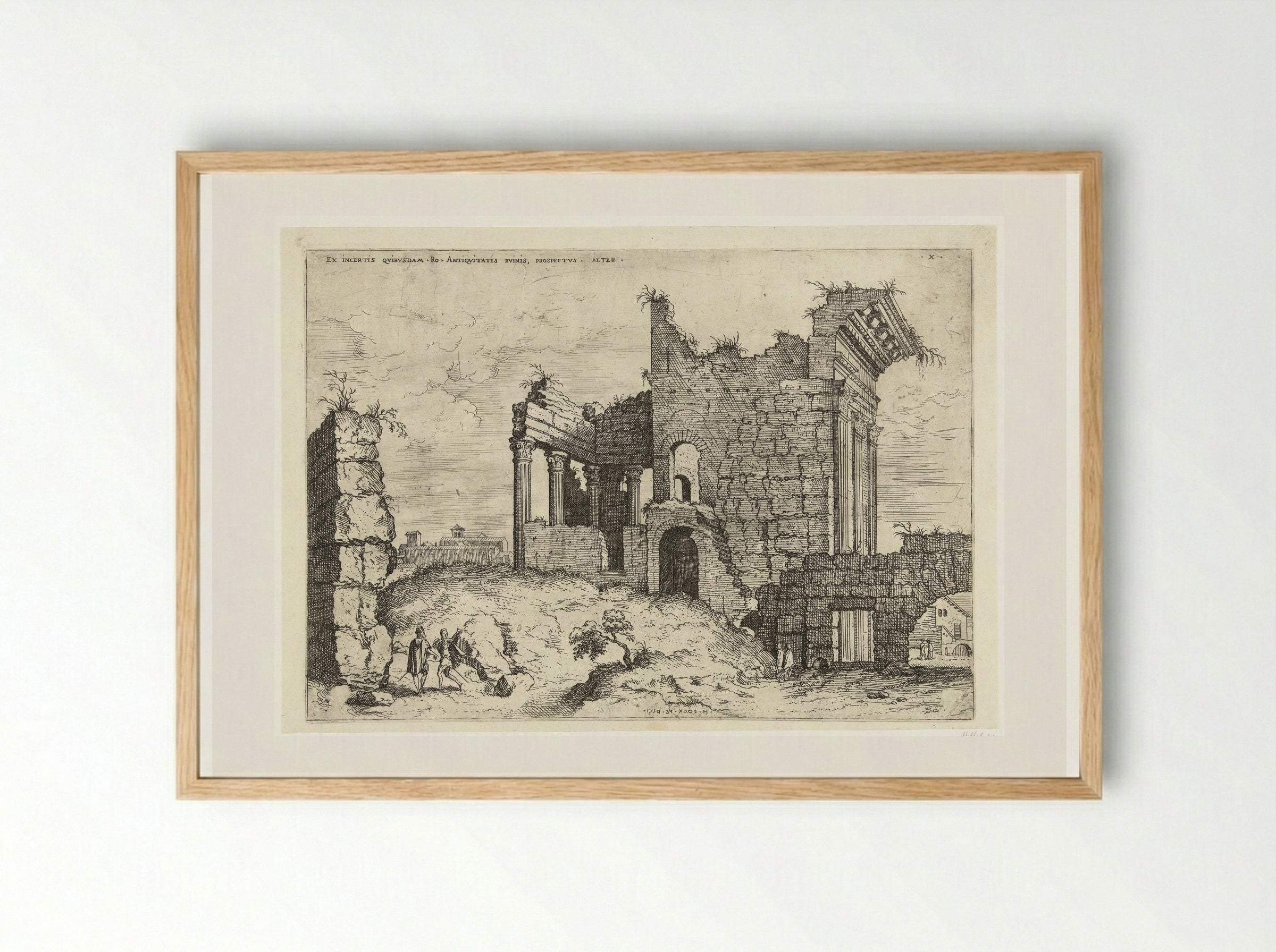 Tweede gezicht op het Forum Nerva - Hieronymus Cock - Framed Print Wood