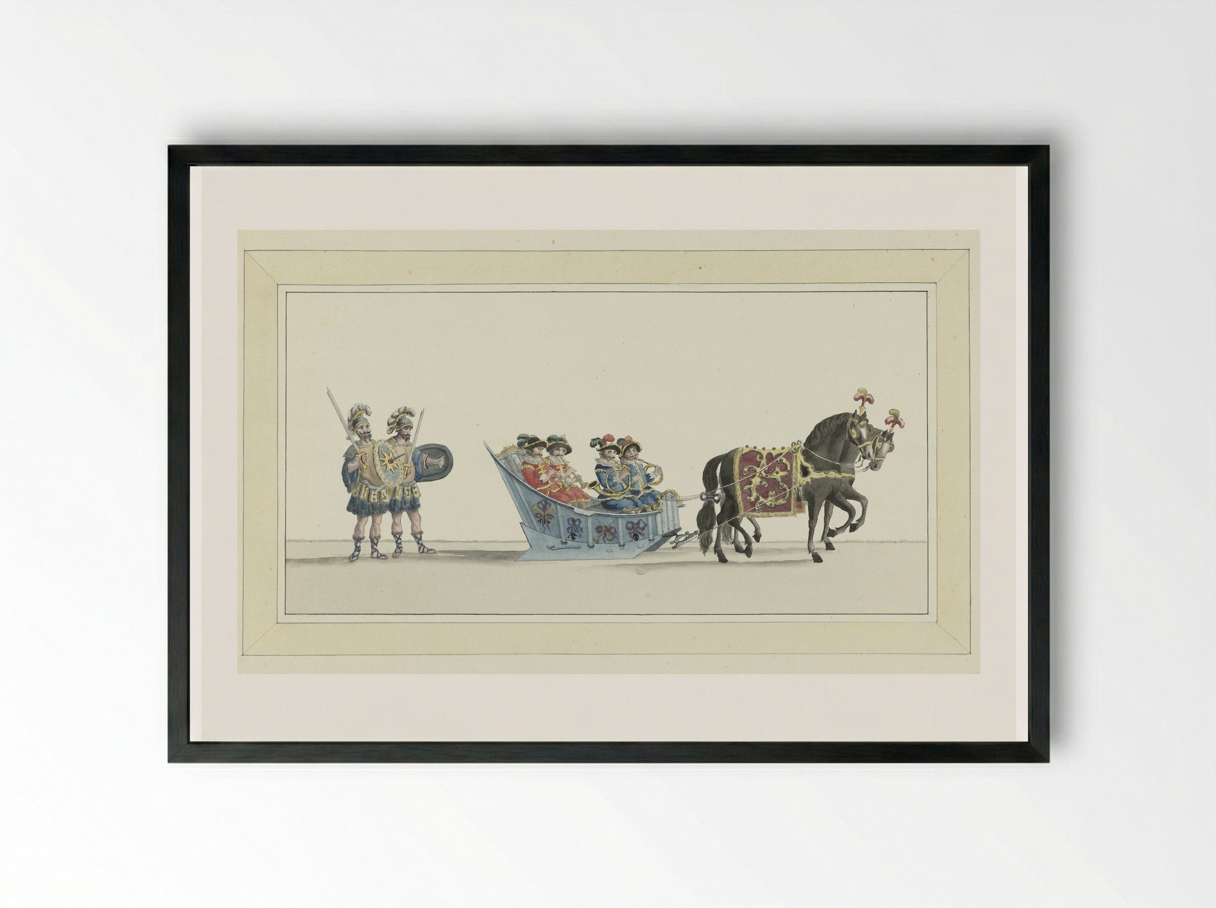 Tweede slede (Second Sleigh) - Abraham Delfos - Framed Print Black
