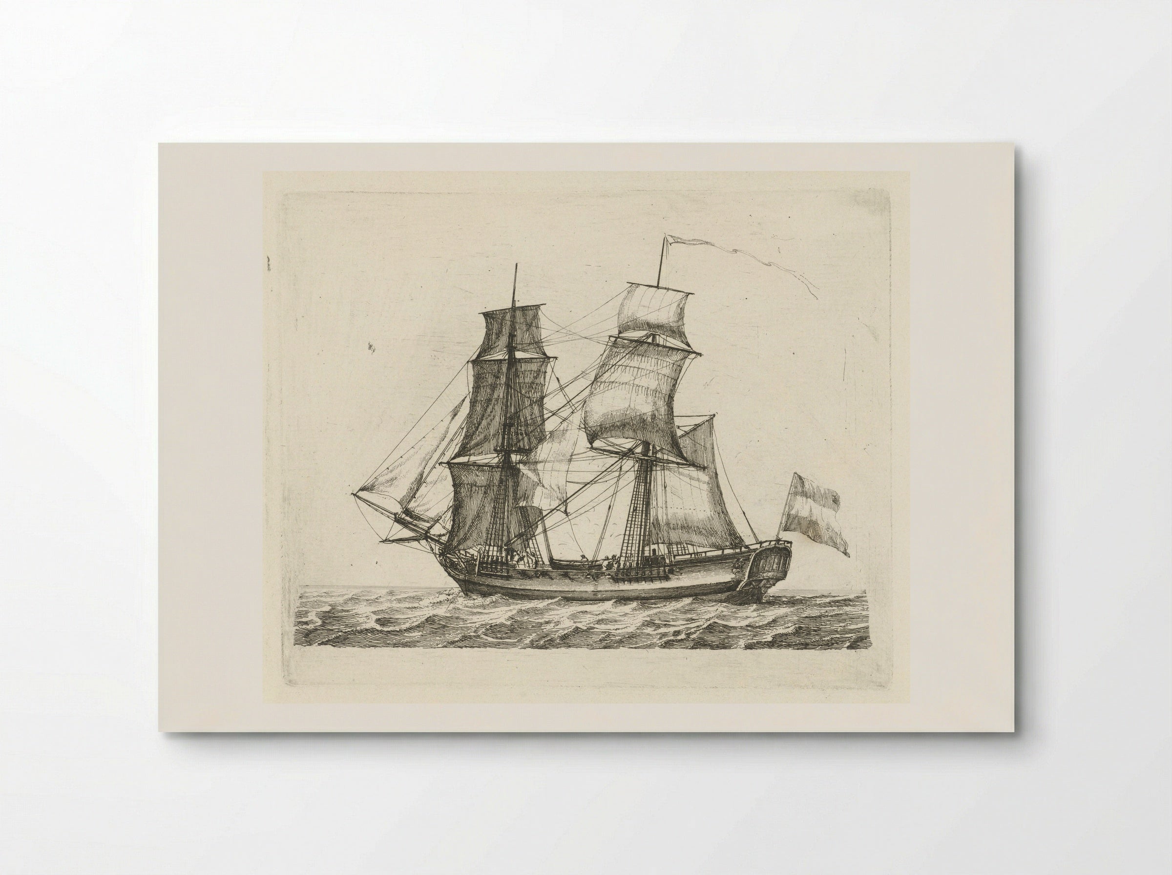 Tweemaster met vlag en figuren - Gerrit Groenewegen - Poster