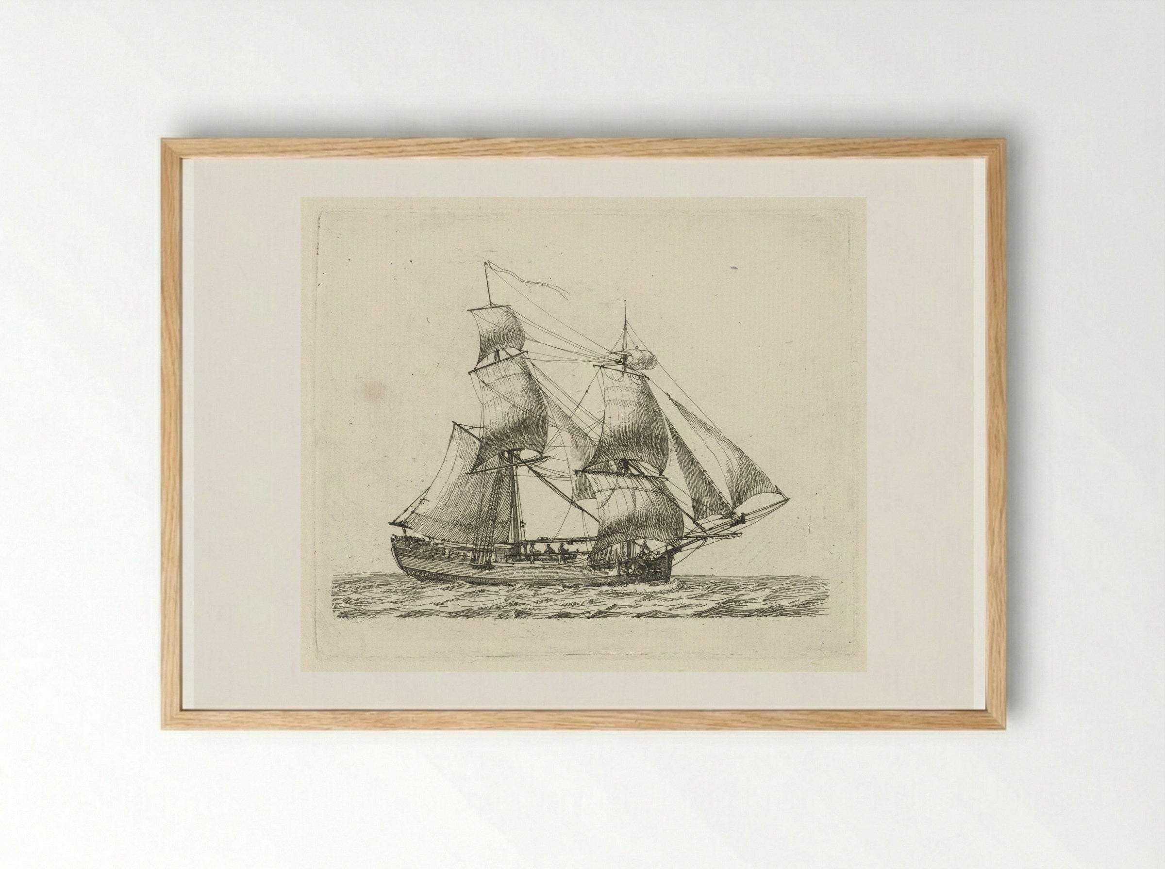 Tweemaster op water - Gerrit Groenewegen - Framed Print Wood