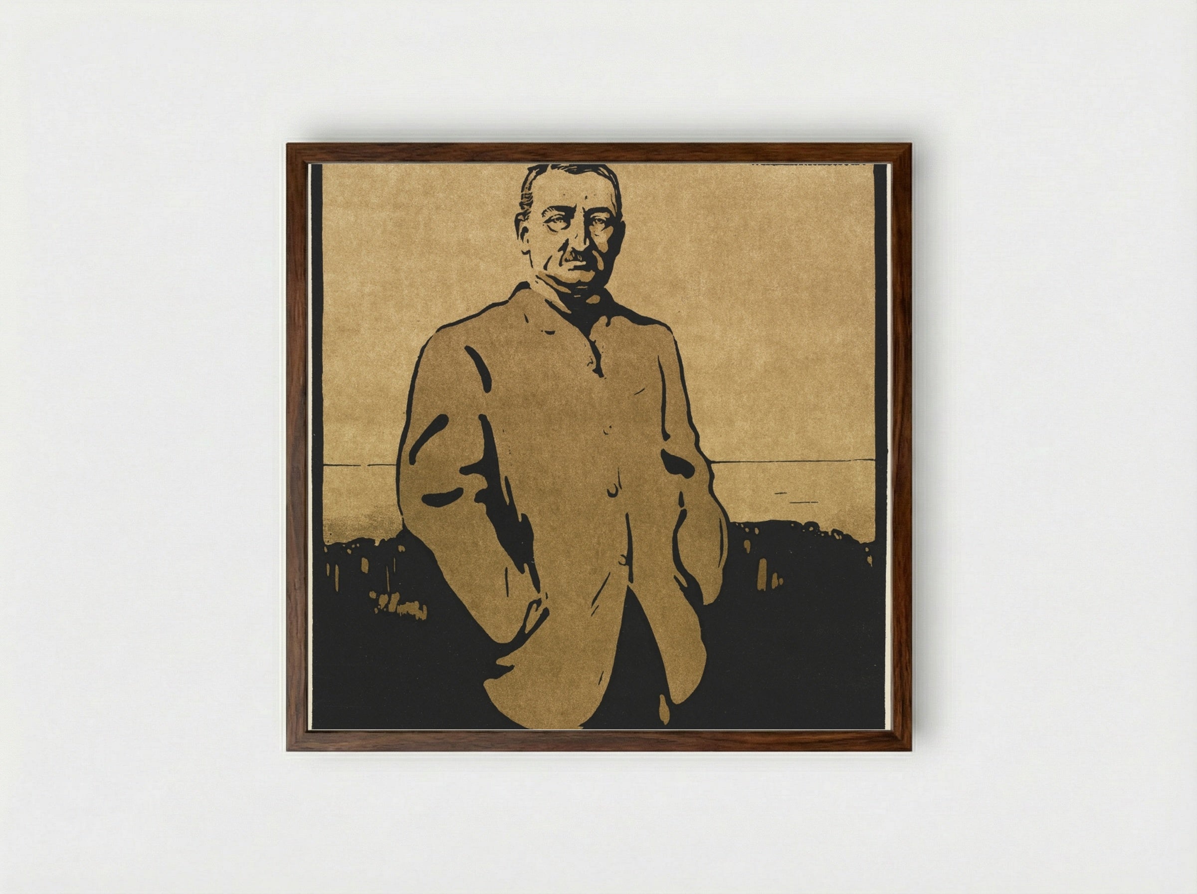 Twelve Portraits: Cecil Rhodes - William Nicholson - Framed Print Dark Wood