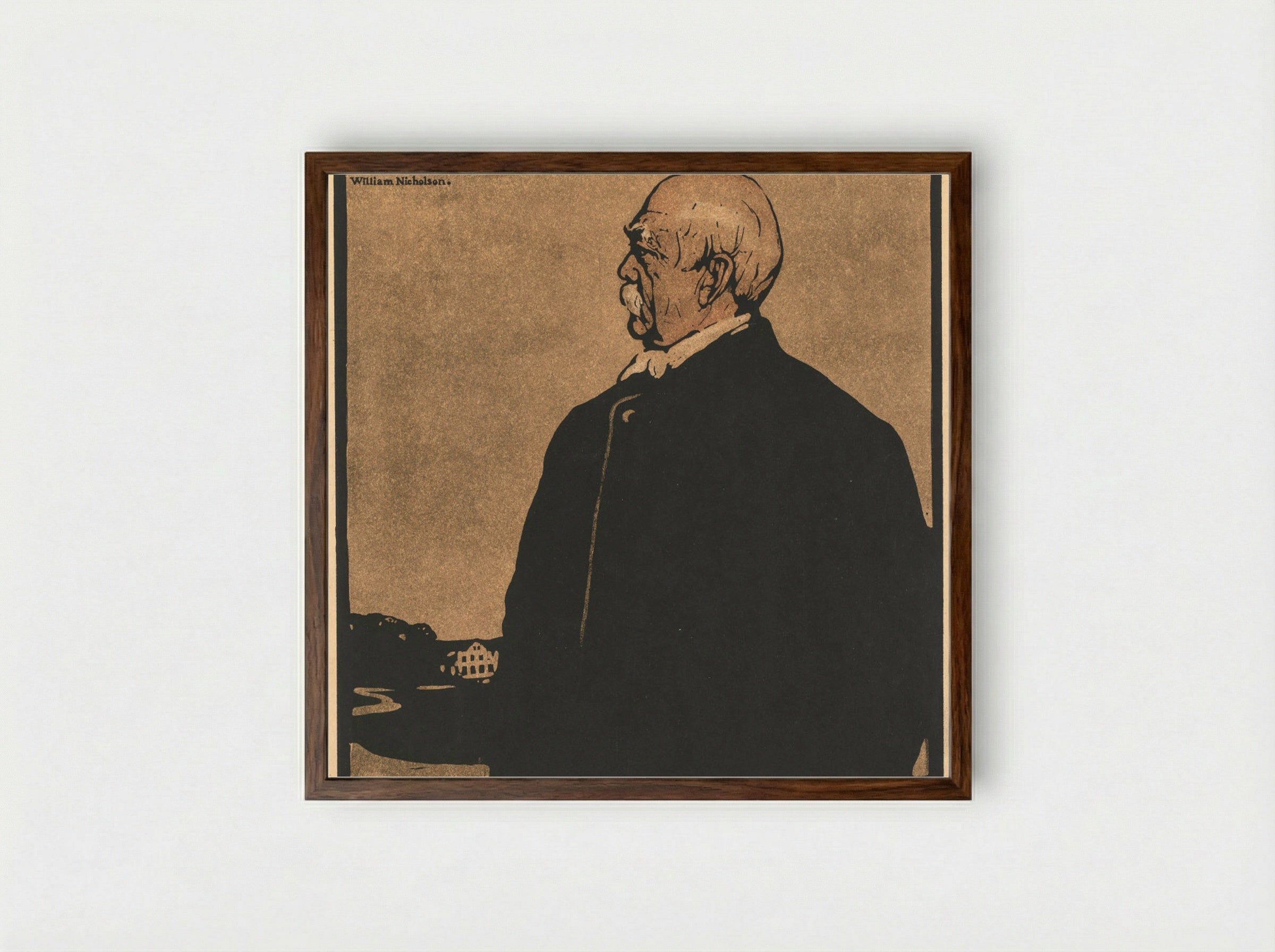 Twelve Portraits: Prince Bismarck - William Nicholson - Framed Print Dark Wood