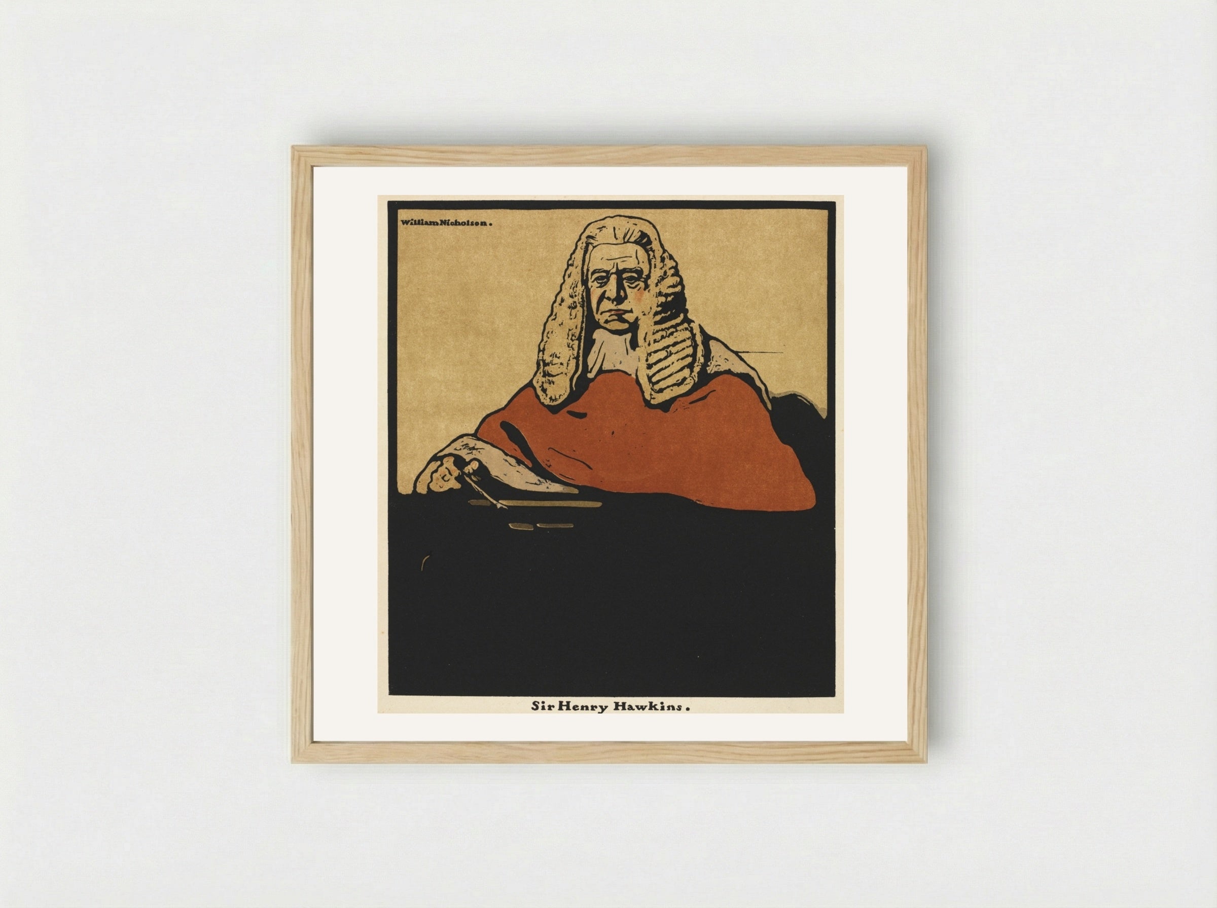 Twelve Portraits: Sir Henry Hawkins - William Nicholson - Framed Print Wood