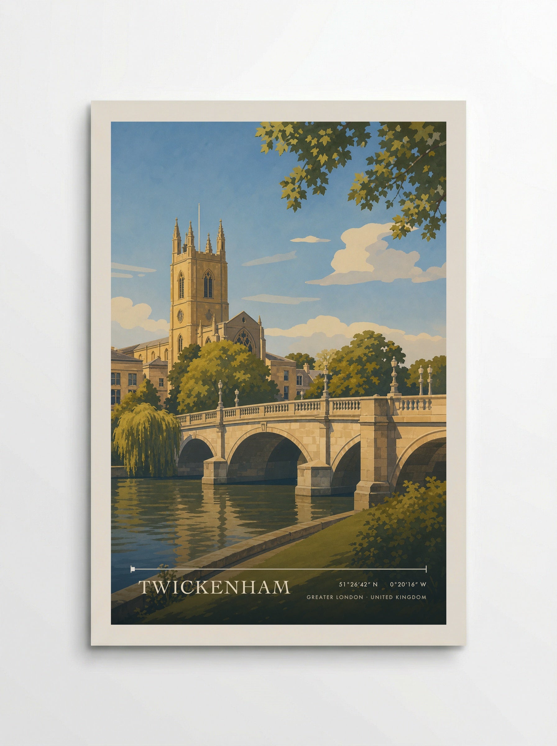 Twickenham Greater London United Kingdom Travel Poster - Poster