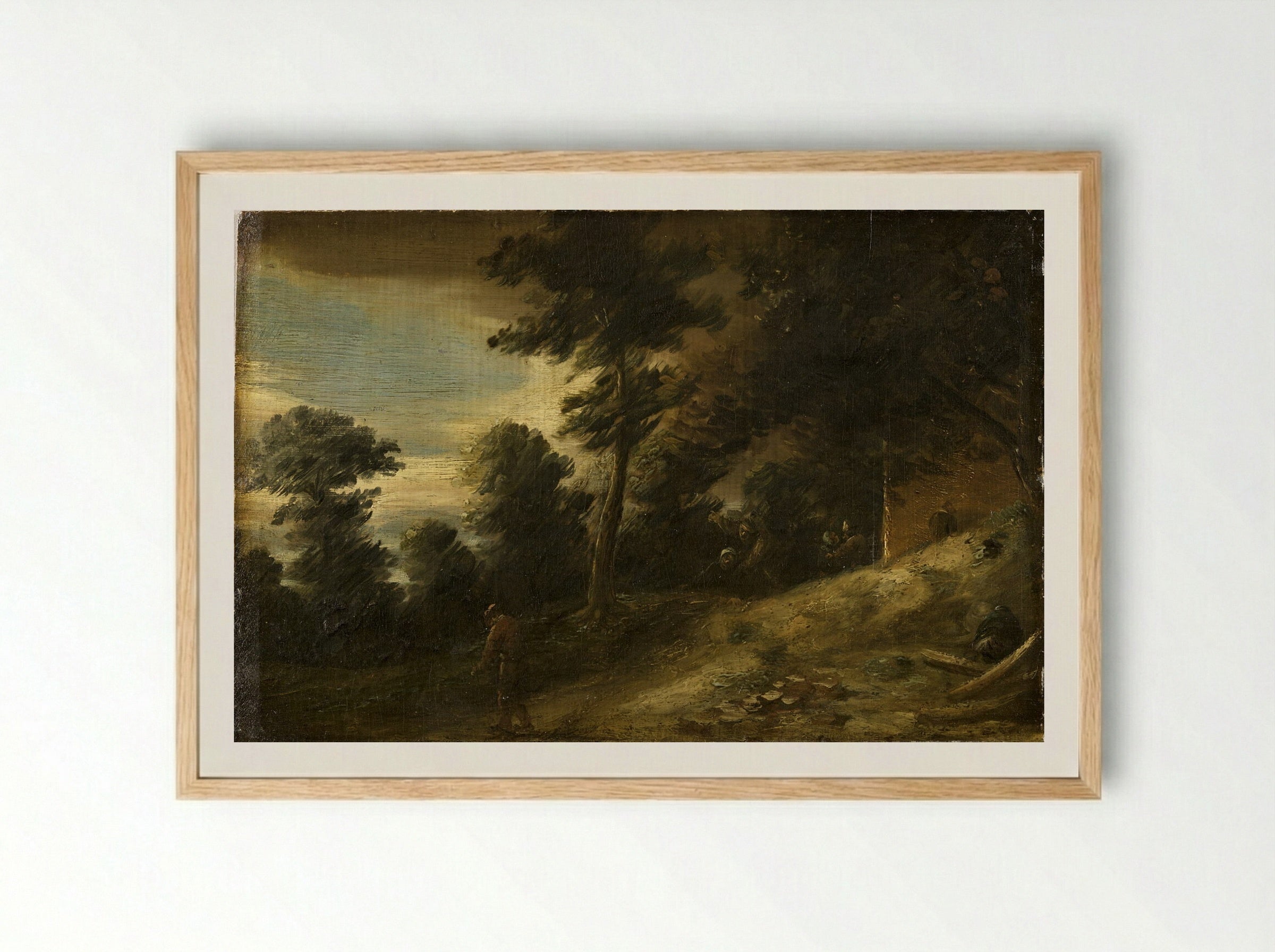 Twilight Landscape - Adriaen Brouwer - Framed Print Wood