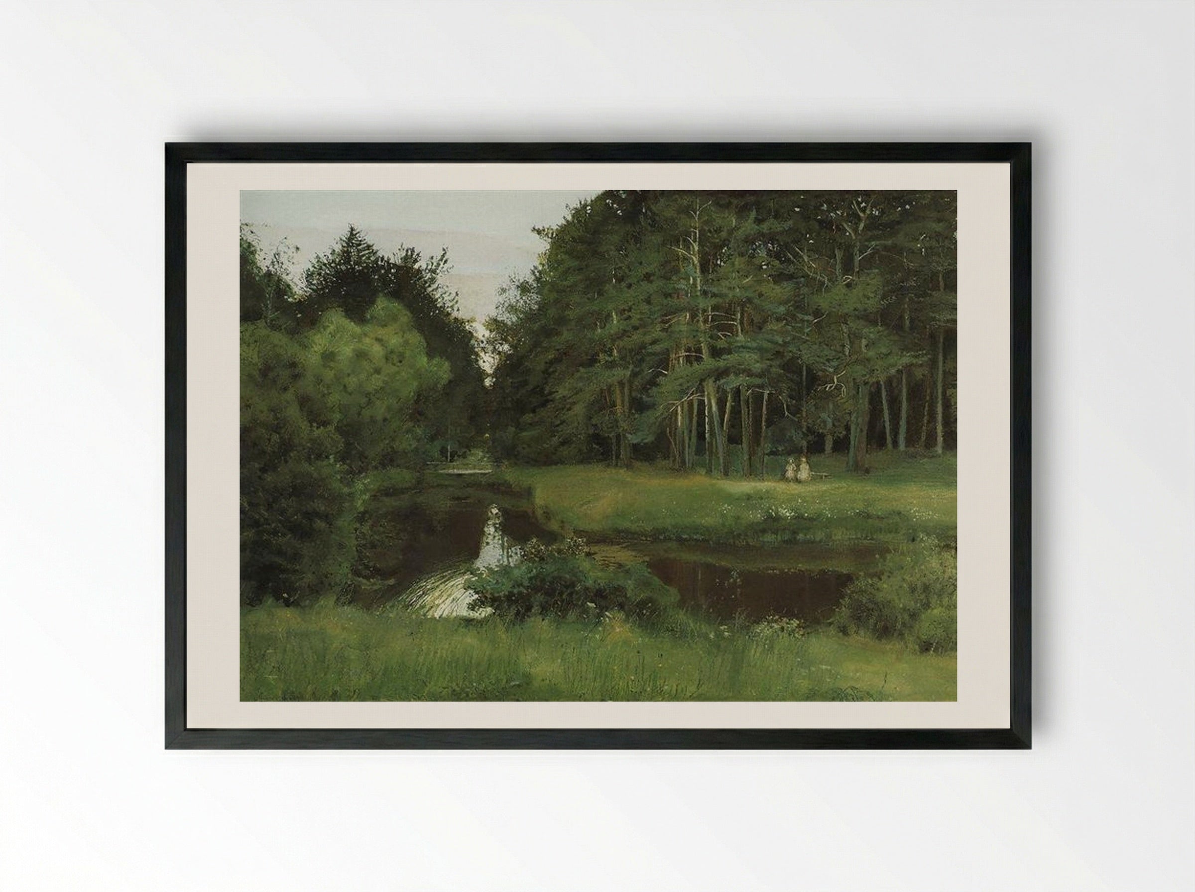Twilight in the Old Park - Konstantin Somov - Framed Print Black
