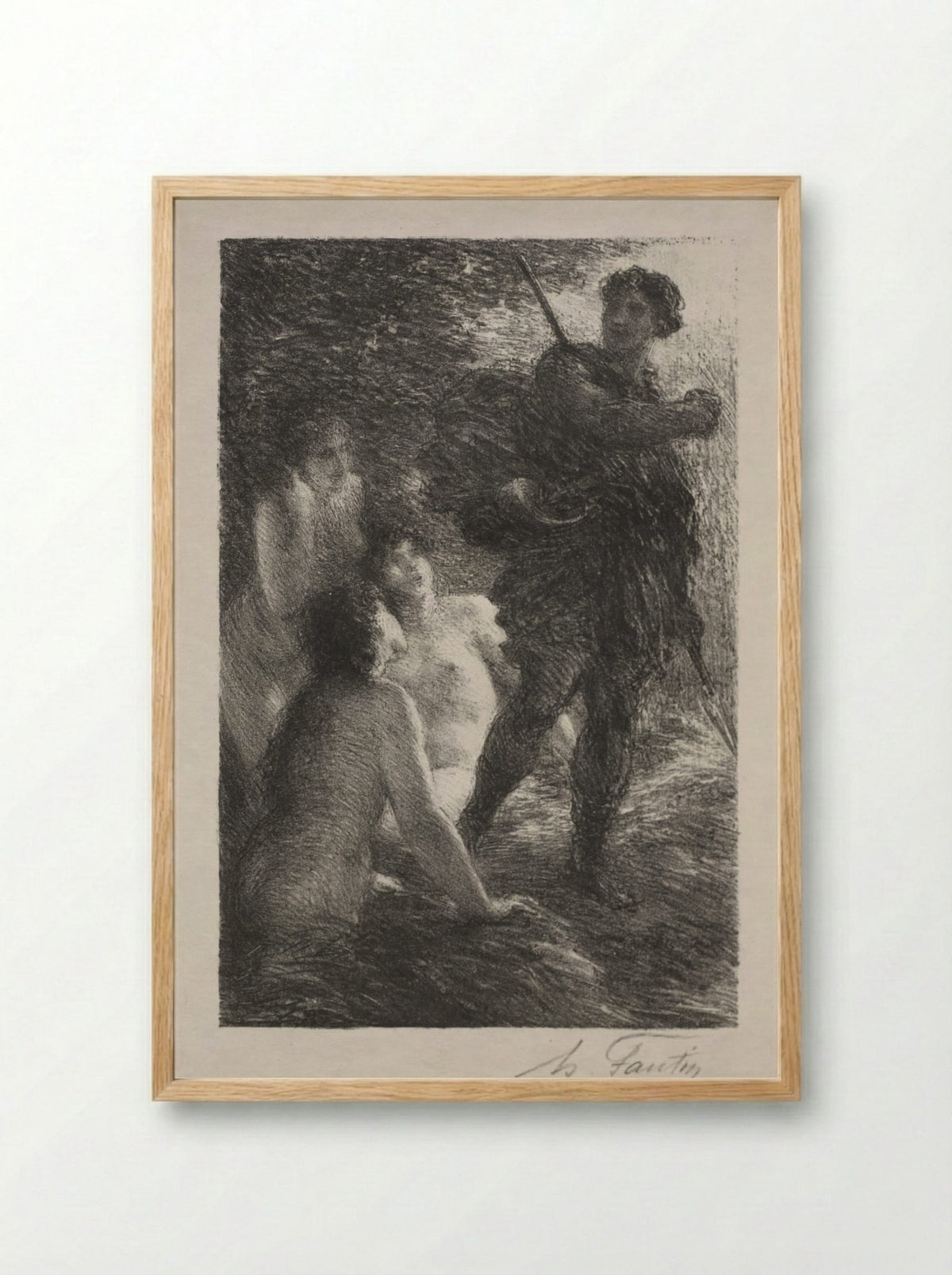 Twilight of the Gods, Act III: Siegfried and the Rhine Maidens - Henri Fantin-Latour - Framed Print Wood