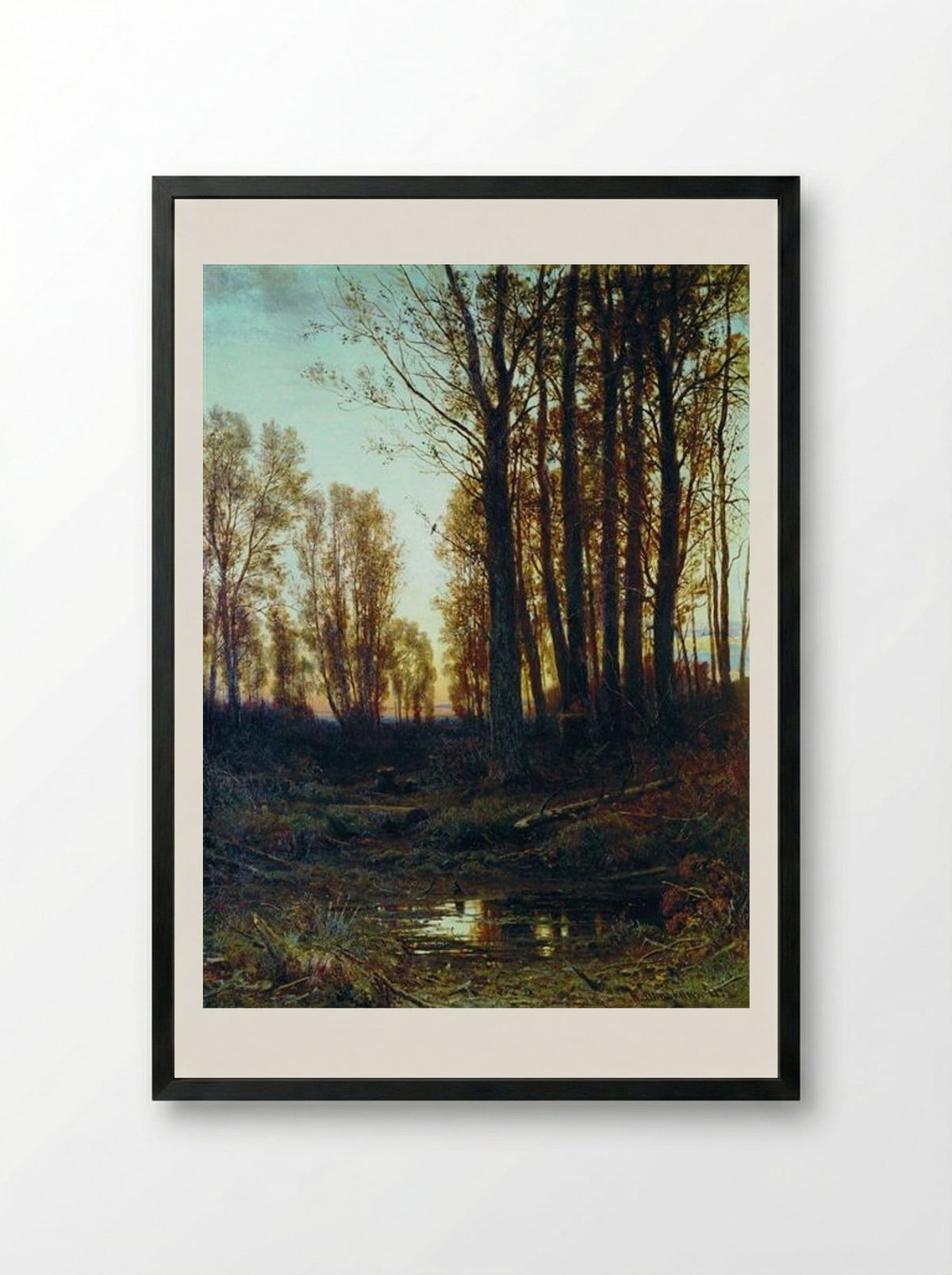 Twilight. After Sunset - Ivan Shishkin - Framed Print Black
