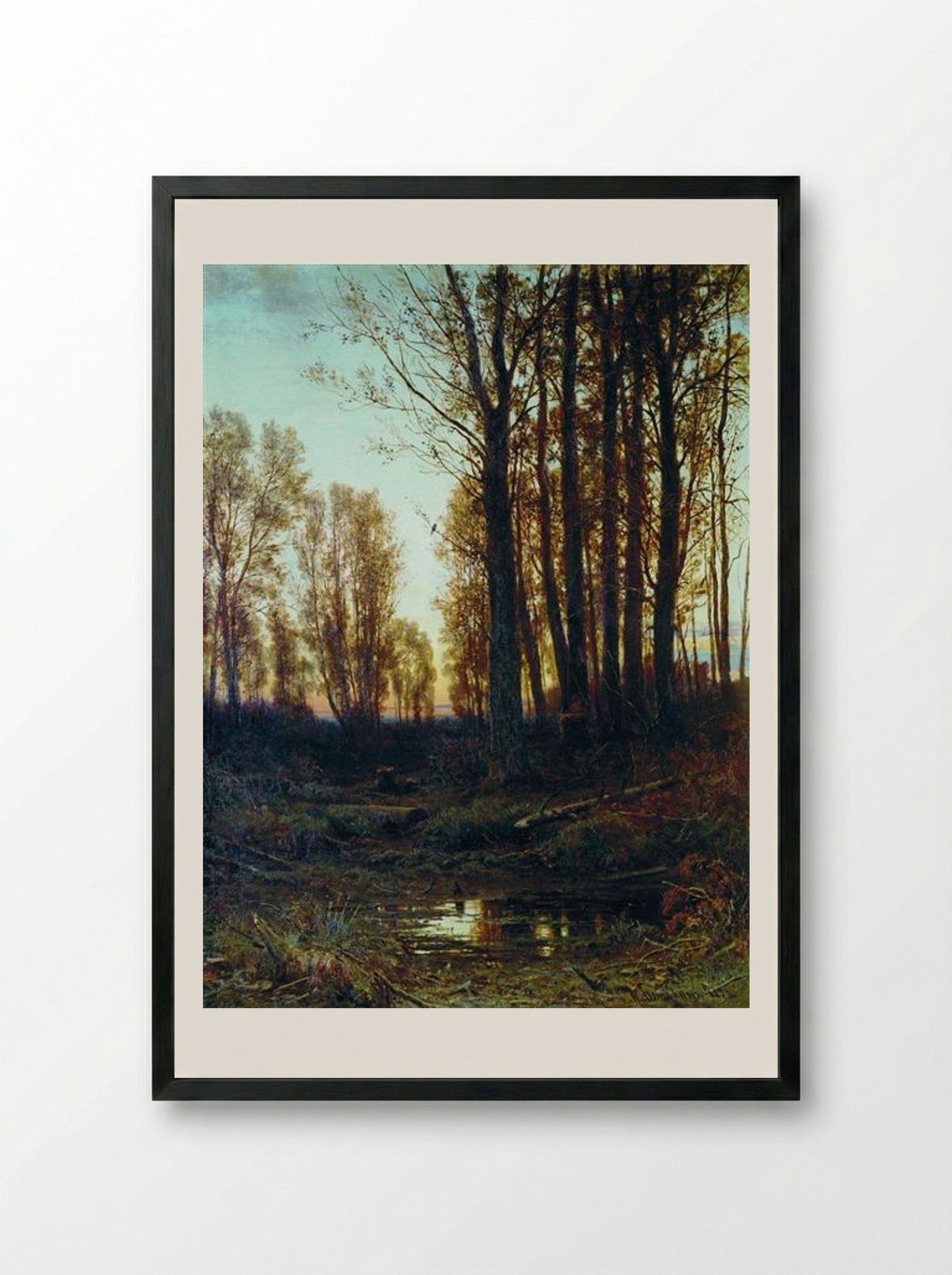 Twilight. After Sunset - Ivan Shishkin - Framed Print Black