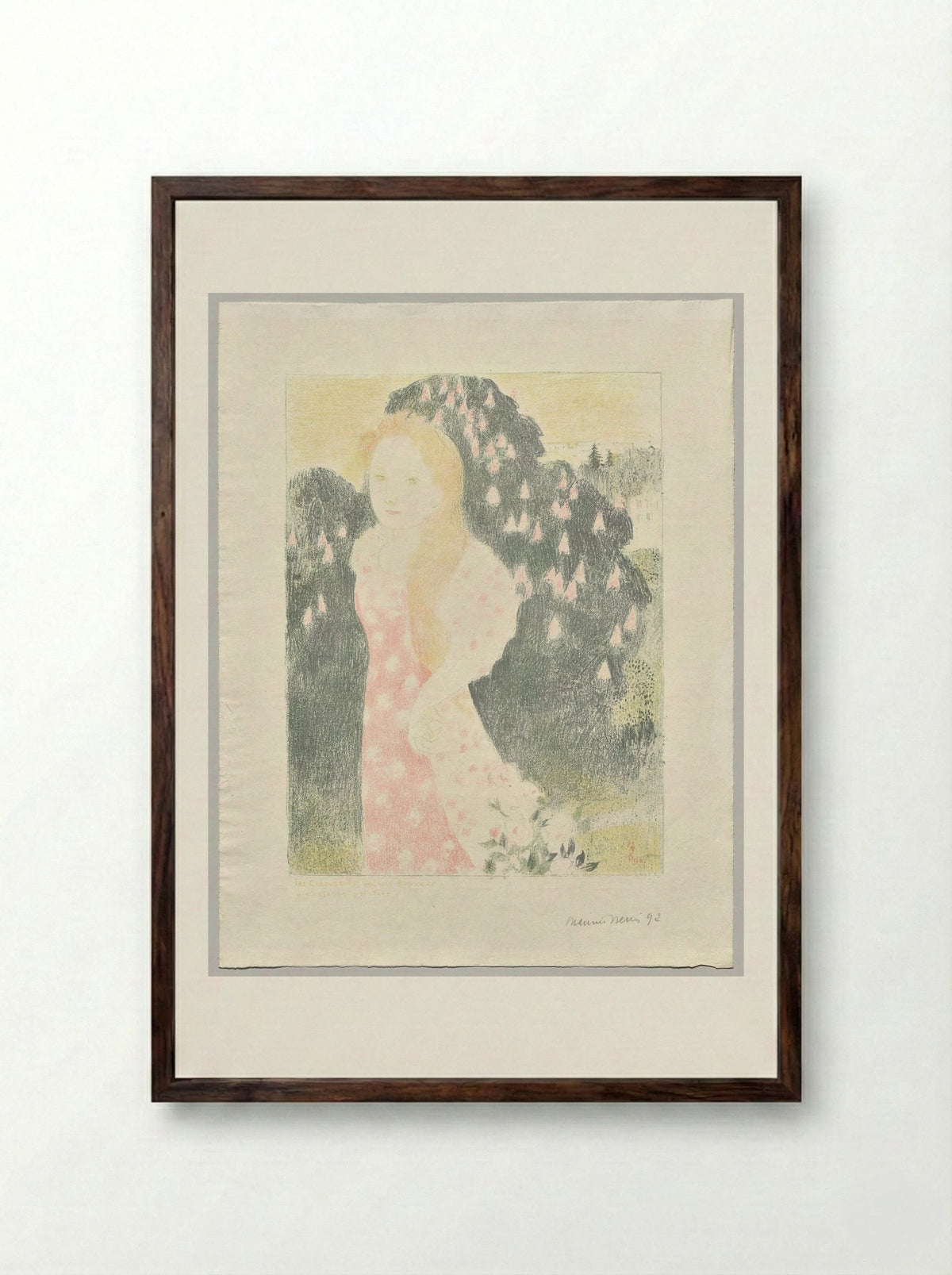 Twilights Have the Softness of Old Paintings - Maurice Denis - Framed Print Dark Wood