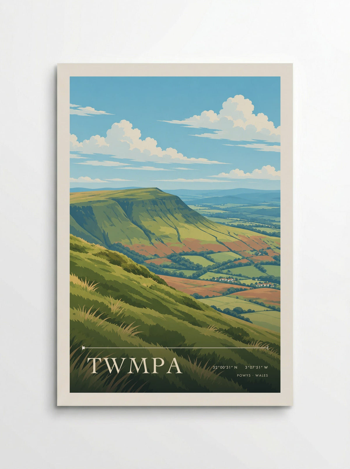 Twmpa, Powys | Travel Poster - Poster
