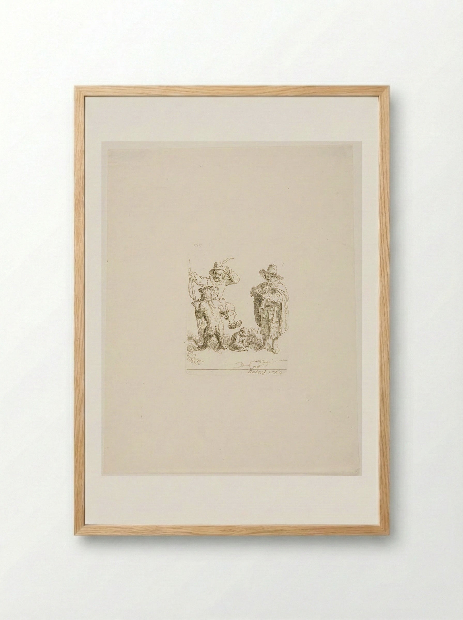 Two Bear Leaders - Christian Wilhelm Ernst Dietrich - Framed Print Wood