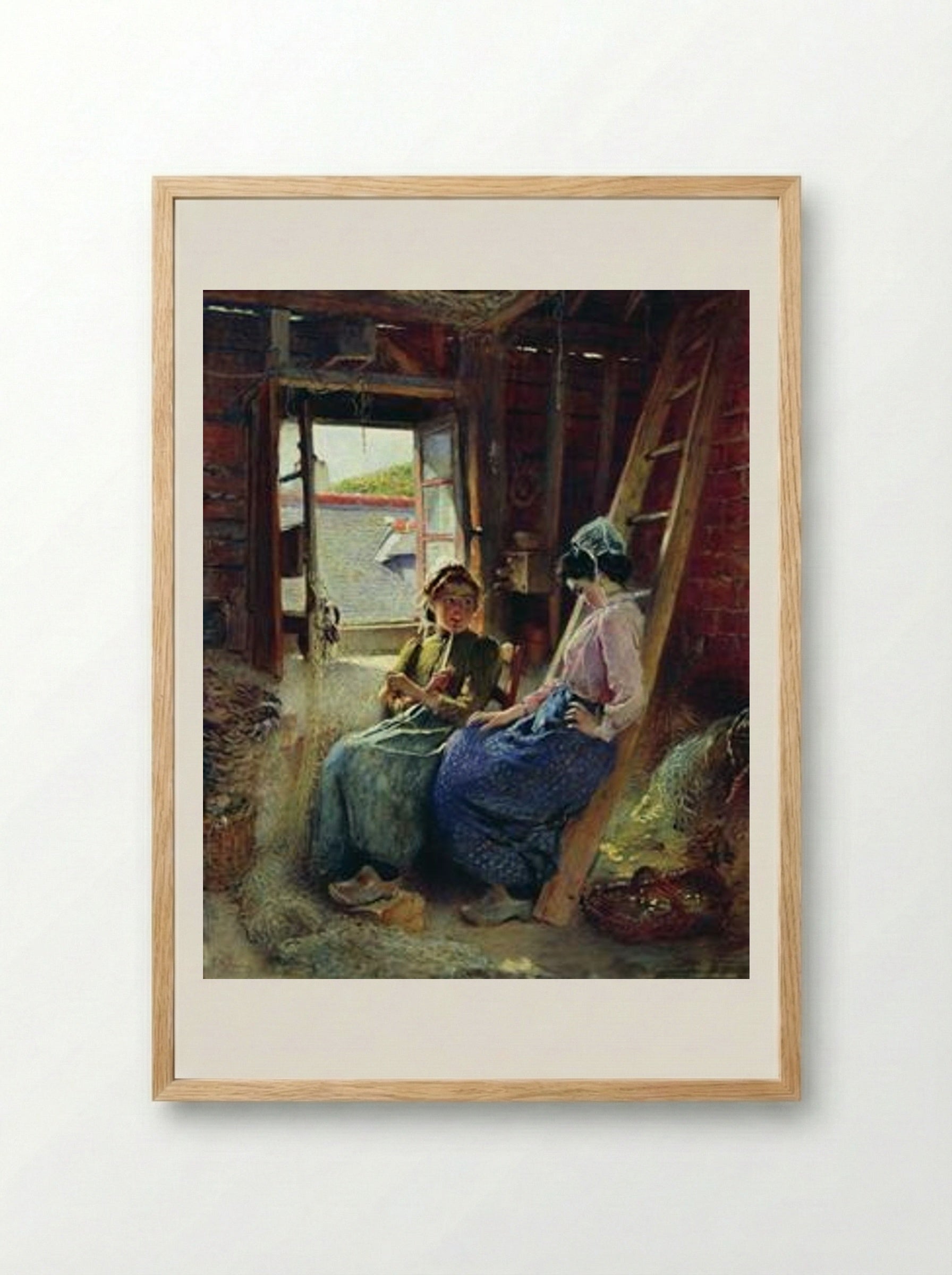 Two Breton Women - Konstantin Makovsky - Framed Print Wood