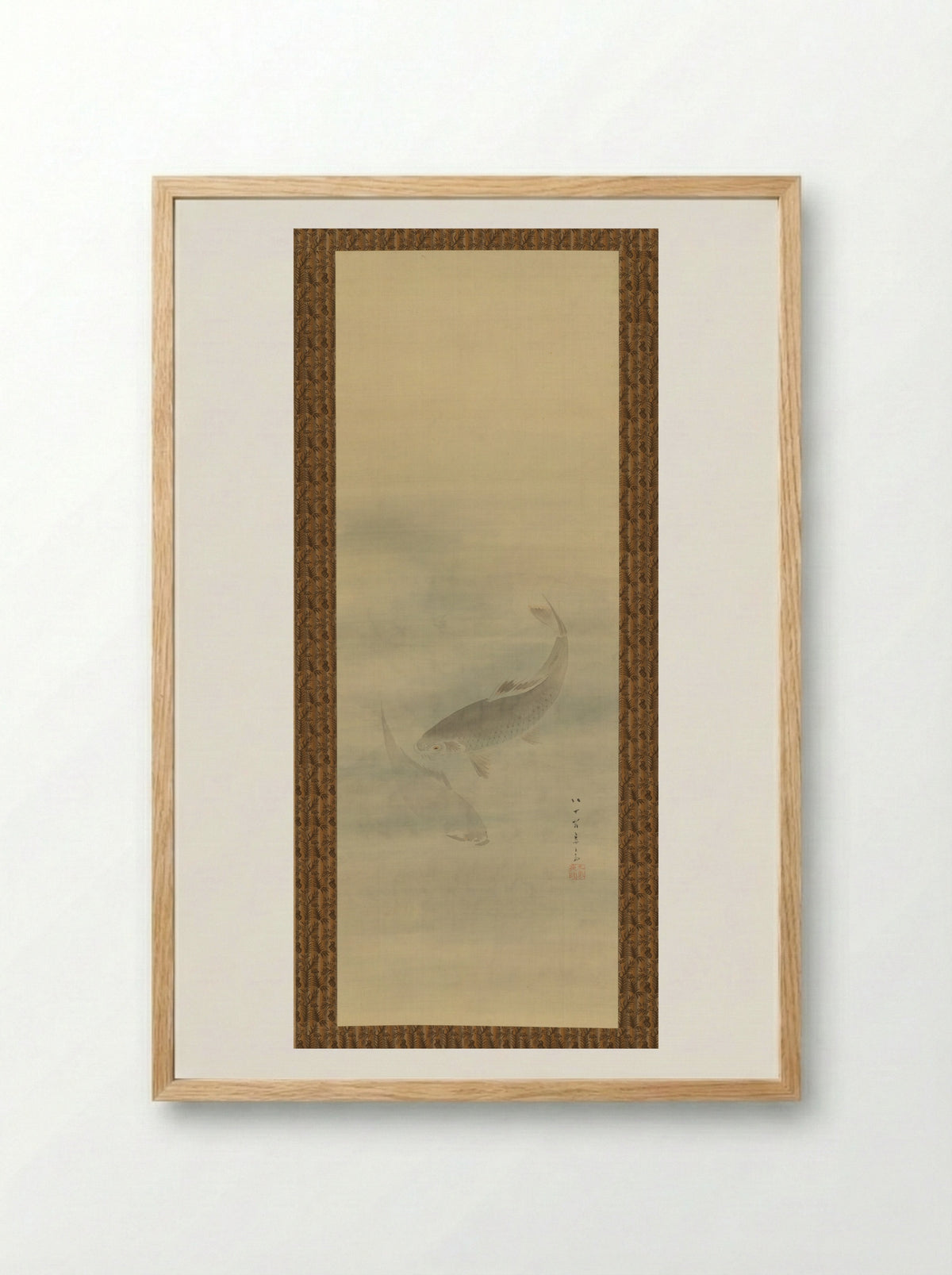 Two Carp - Kikuchi Yōsai - Framed Print Wood
