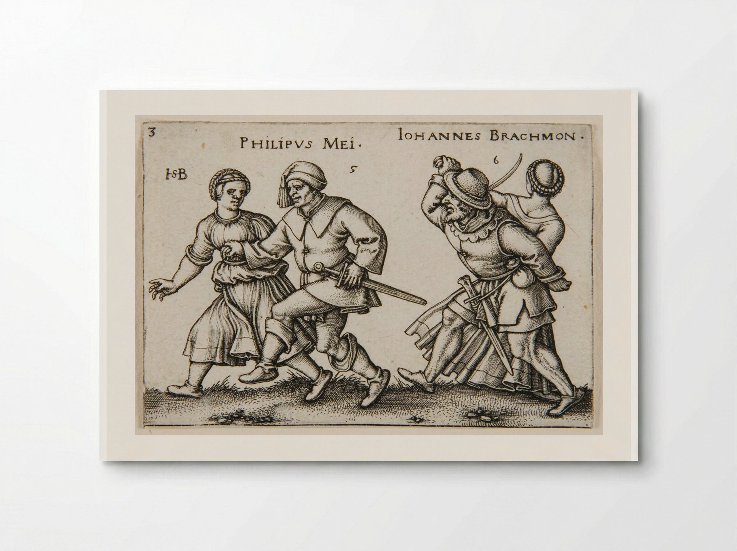 Two Couples Dancing - Sebald Beham - Poster