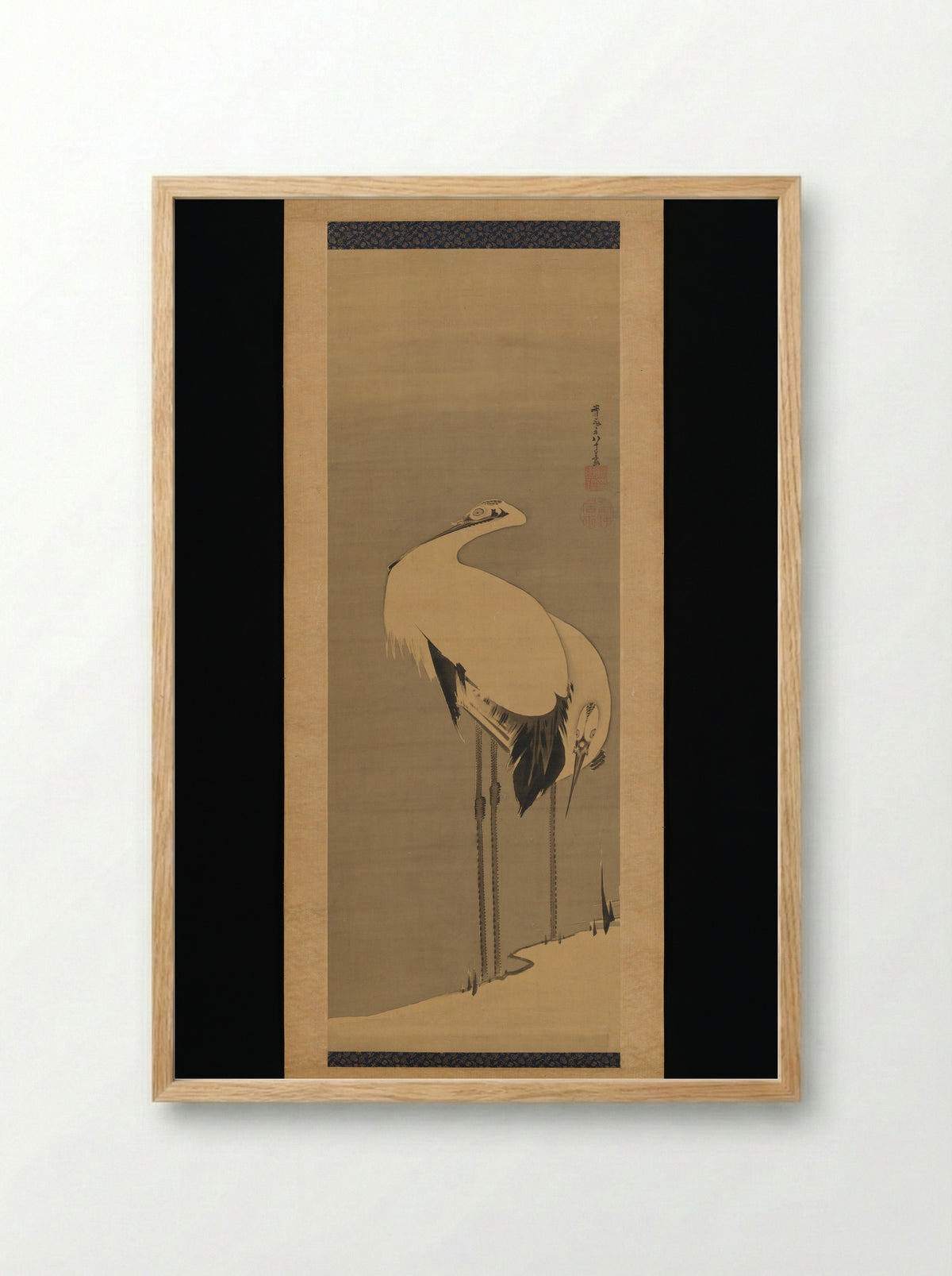 Two Cranes - Itō Jakuchū - Framed Print Wood