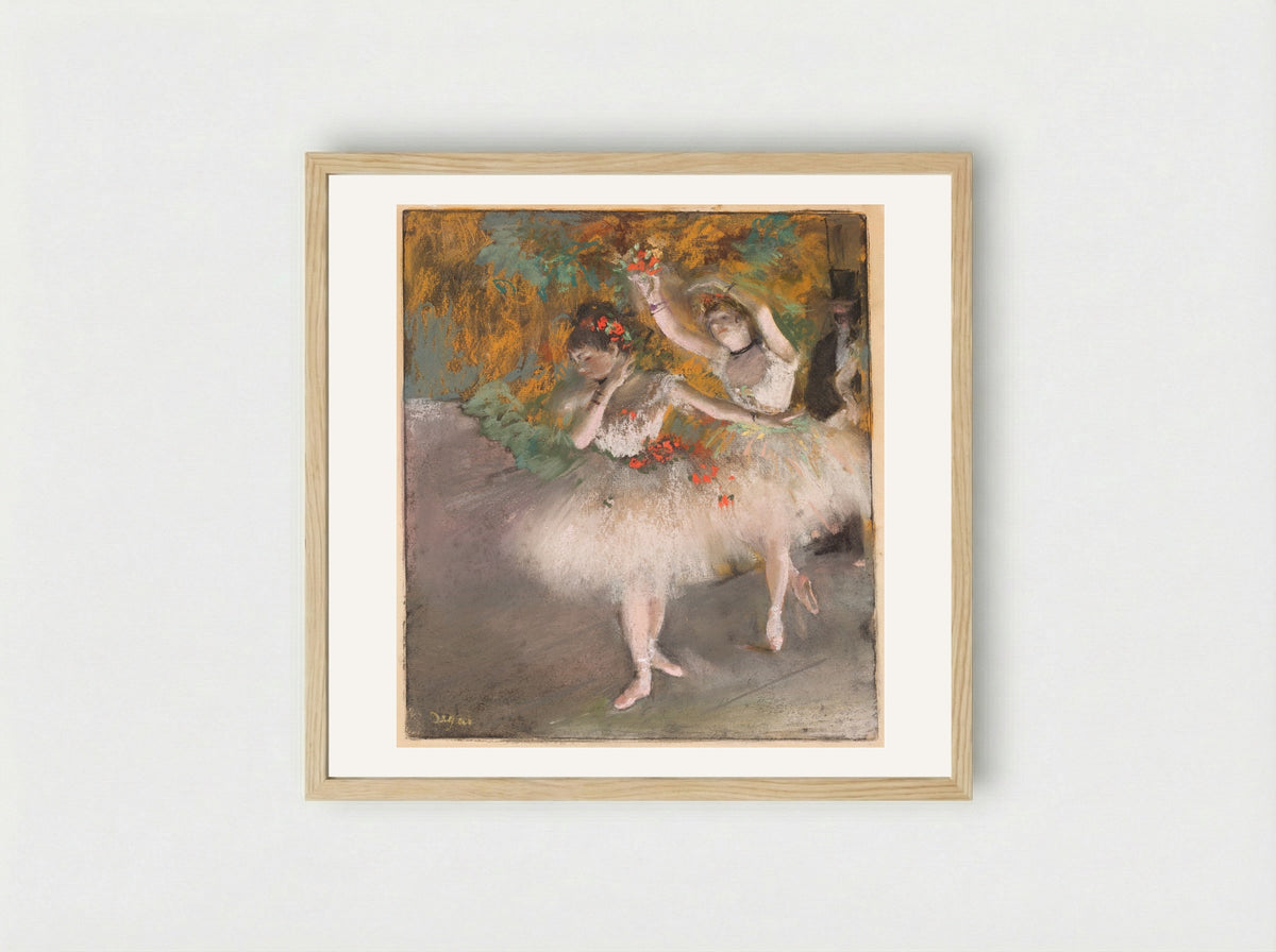 Two Dancers Entering the Stage - Hilaire-Germain-Edgar Degas - Framed Print Wood