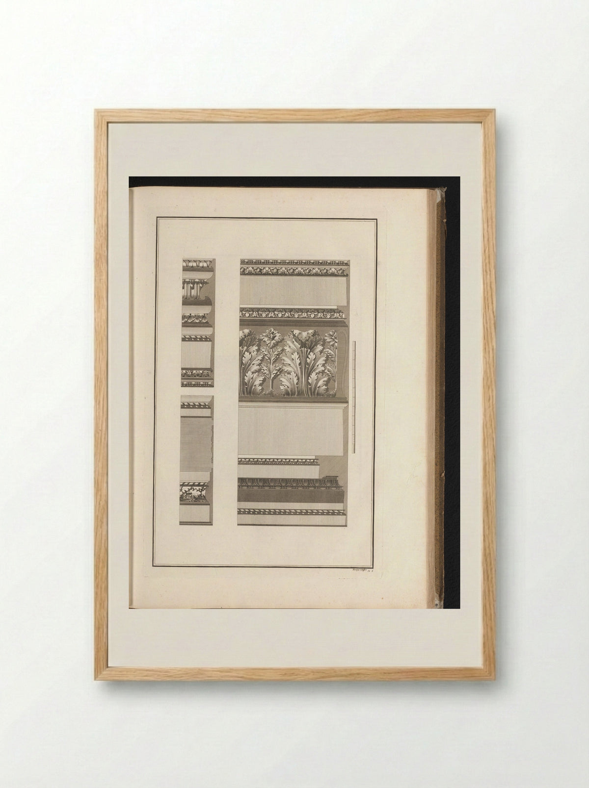 Two Designs for Architectural Ornaments - François Etienne Joubert - Framed Print Wood