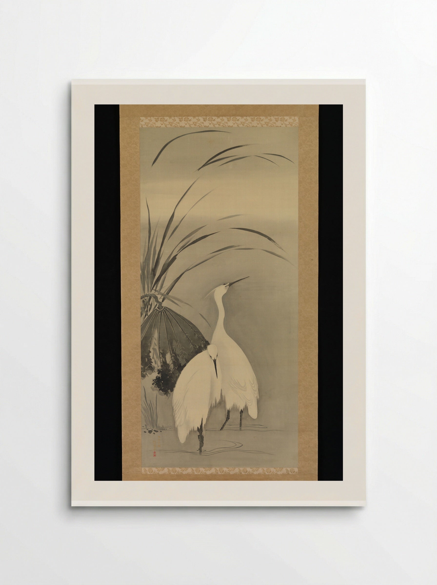 Two Egrets and Lotus - Sakai Hōitsu - Poster