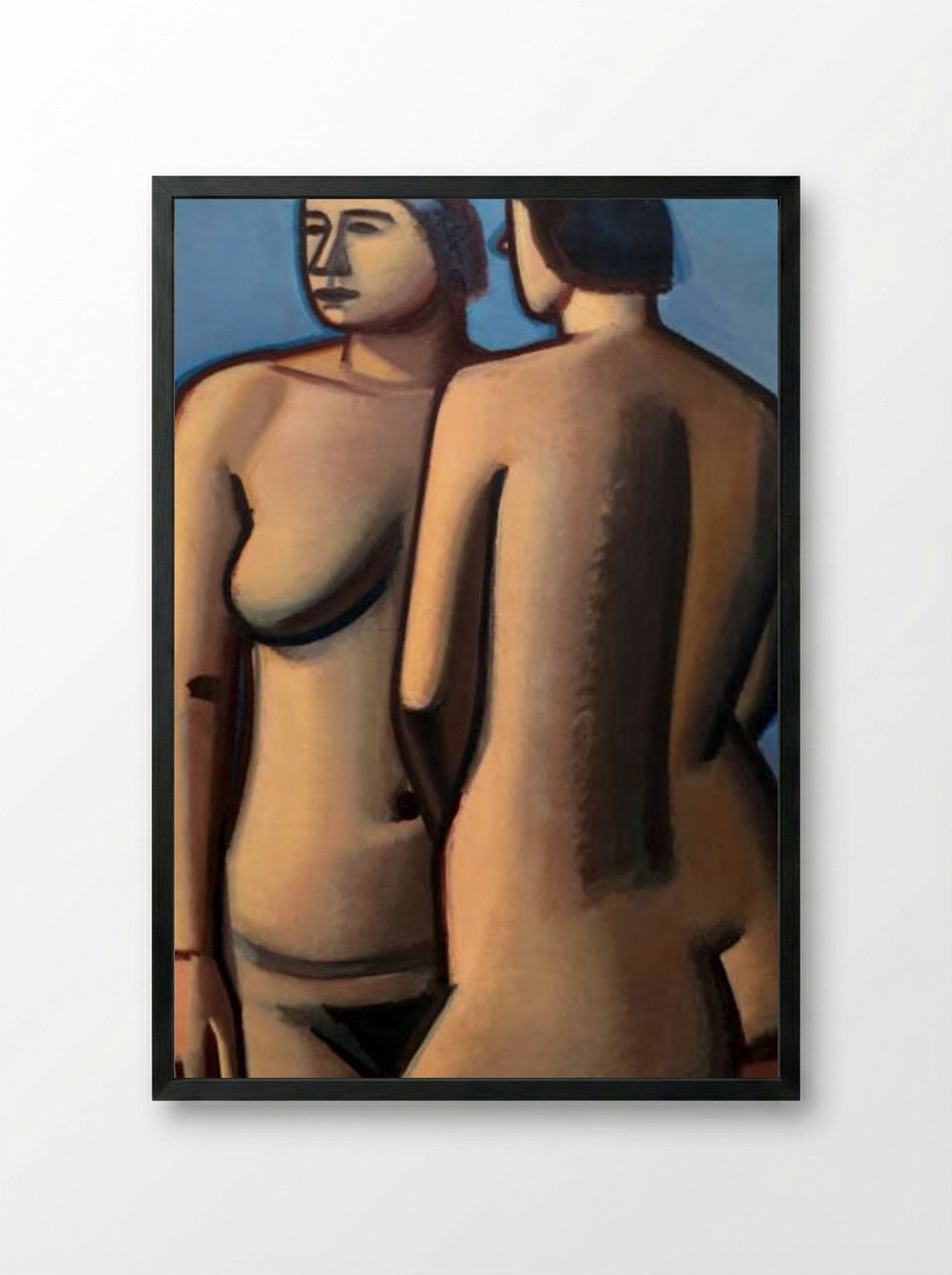 Two Female Nudes - Vilhelm Lundstrøm - Framed Print Black