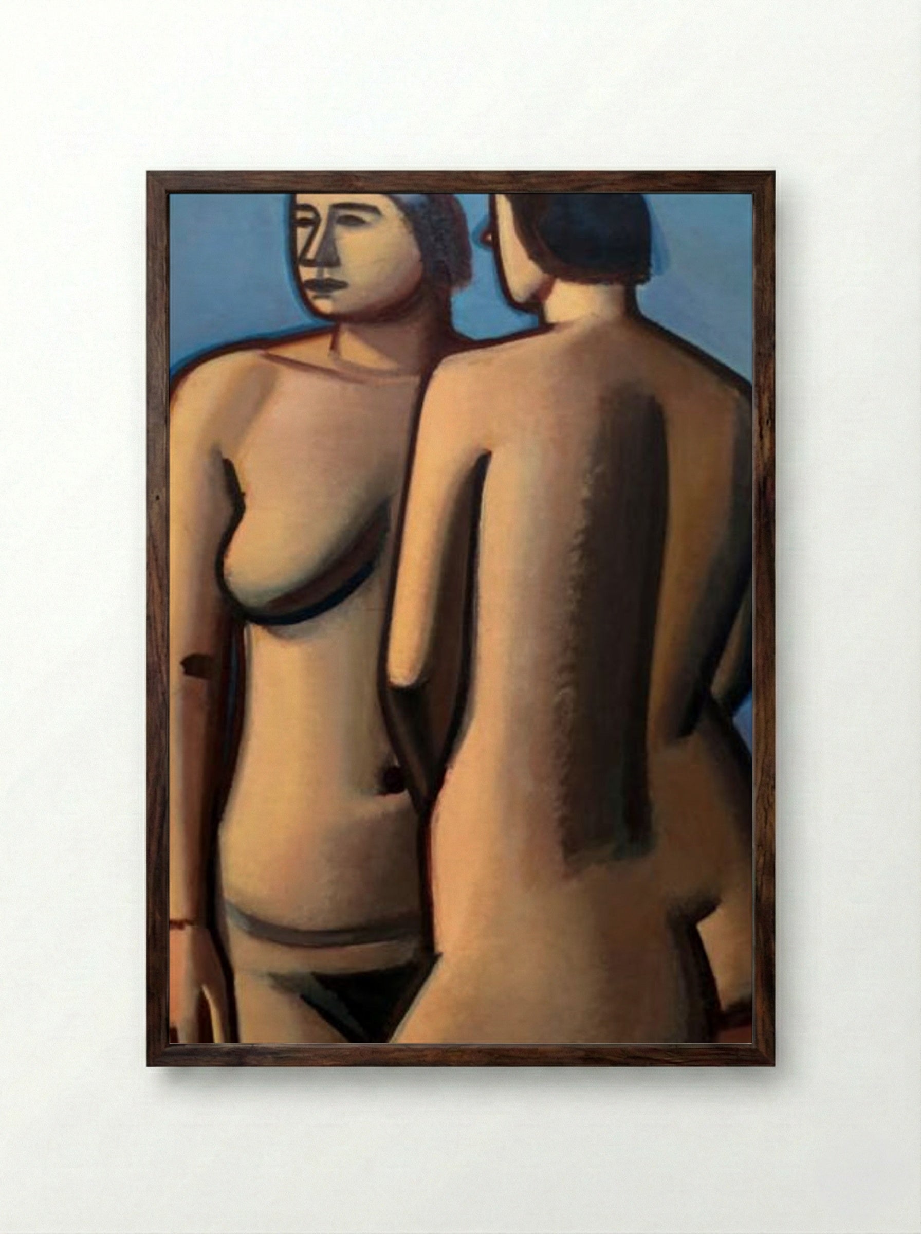 Two Female Nudes - Vilhelm Lundstrøm - Framed Print Dark Wood