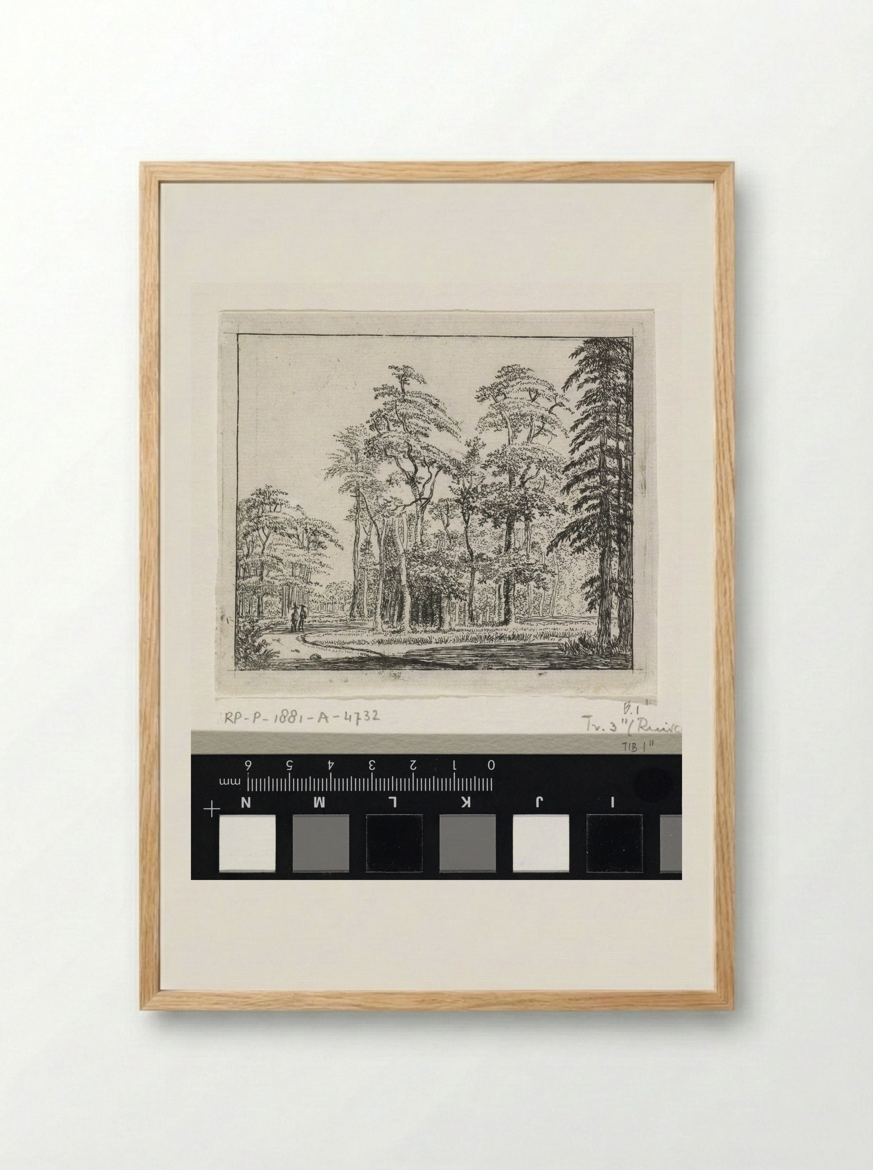 Two Figures on a Winding Path in a Wood - Jan Ruyscher - Framed Print Wood