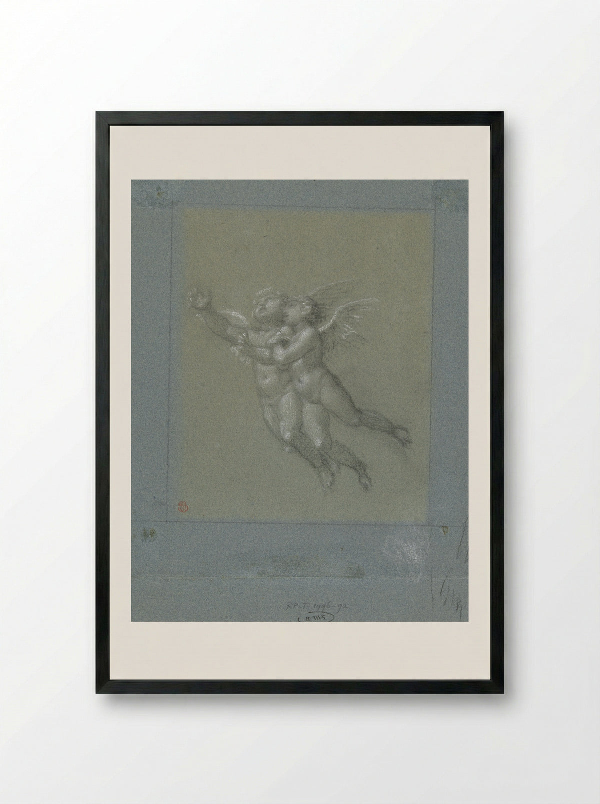 Two Flying Putti - Pierre-Paul Prud'hon - Framed Print Black