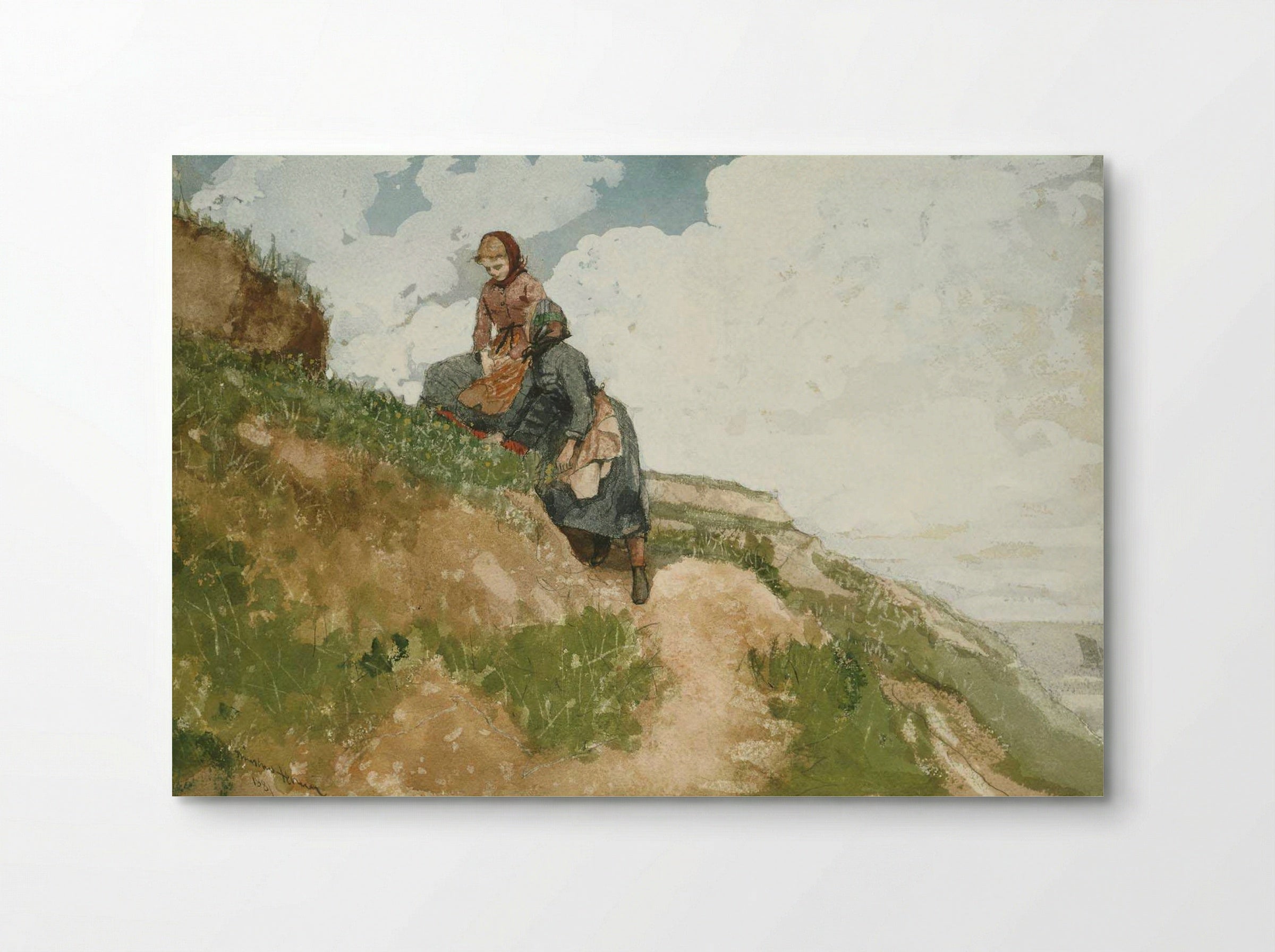 Two Girls on a Cliff - Winslow Homer - Poster