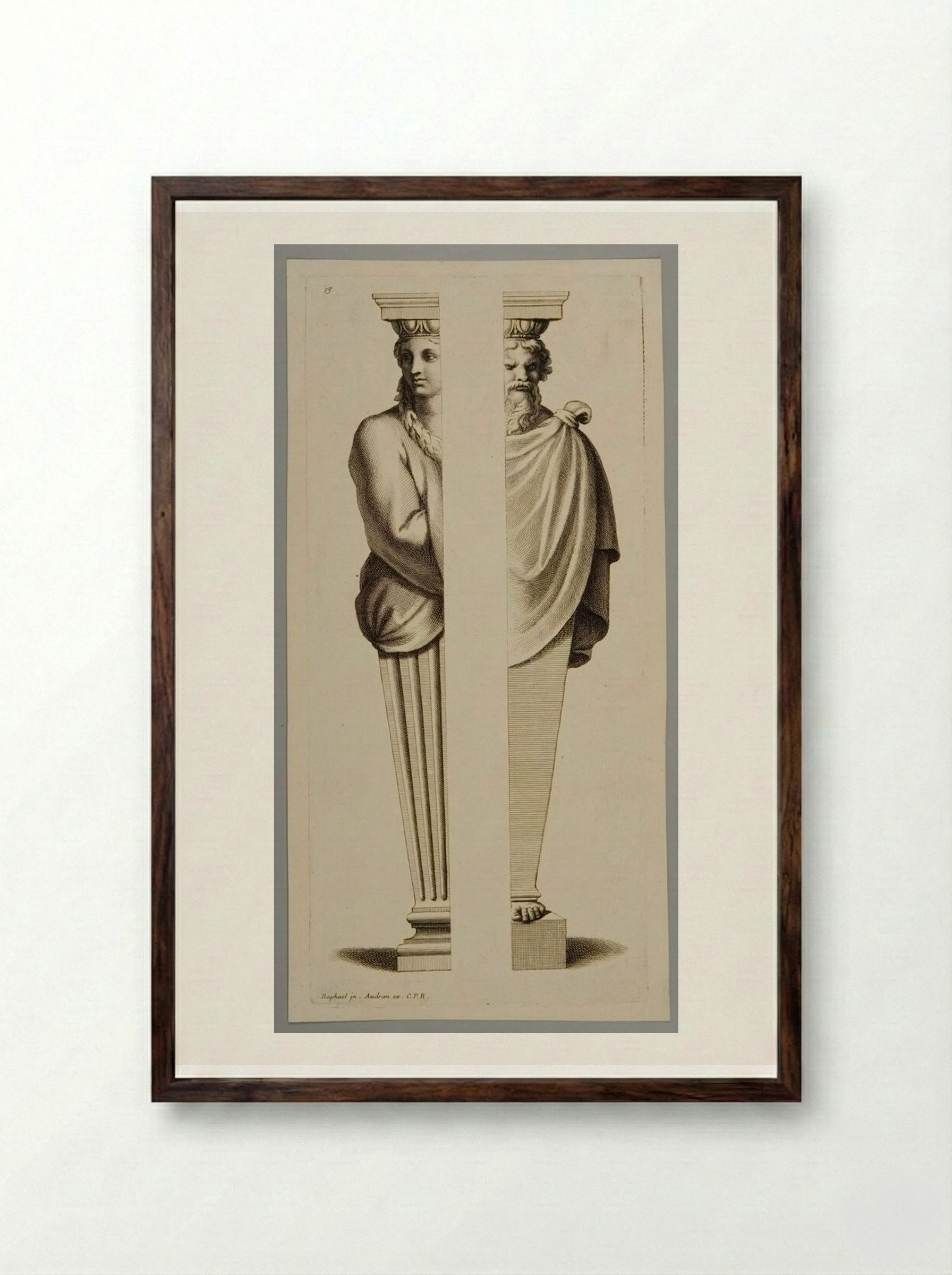 Two Halves of Termini - Gérard Audran - Framed Print Dark Wood
