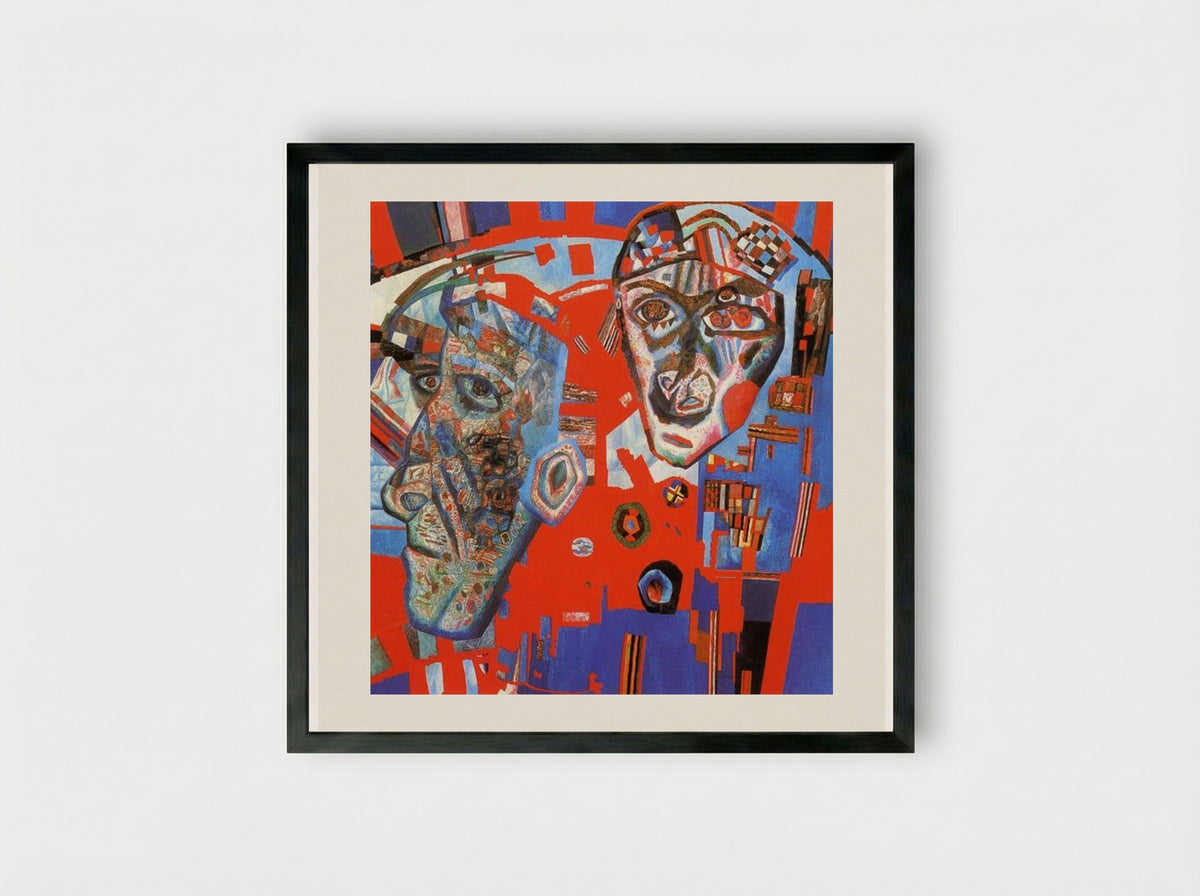 Two Heads - Pavel Filonov - Framed Print Black