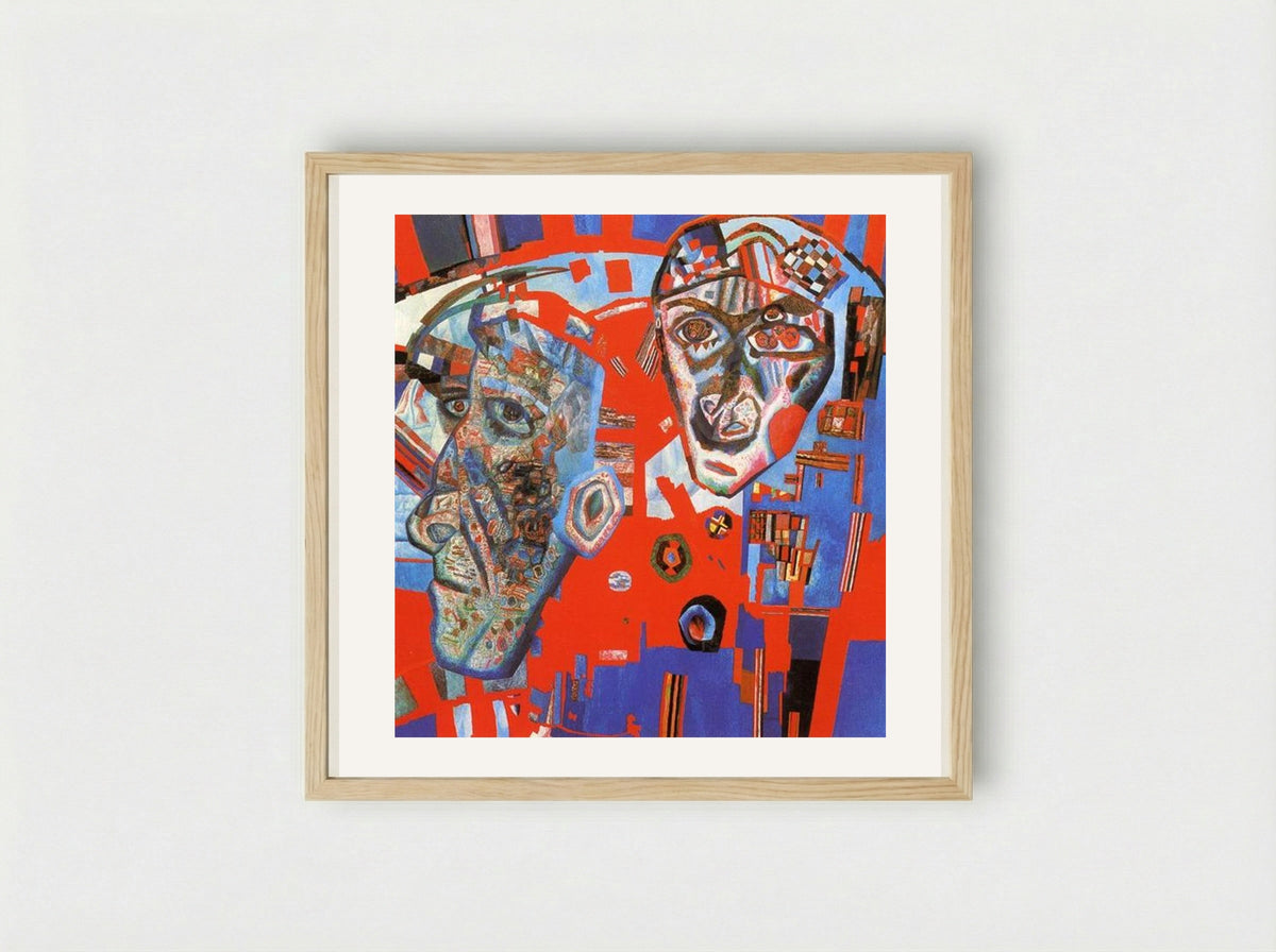 Two Heads - Pavel Filonov - Framed Print Wood