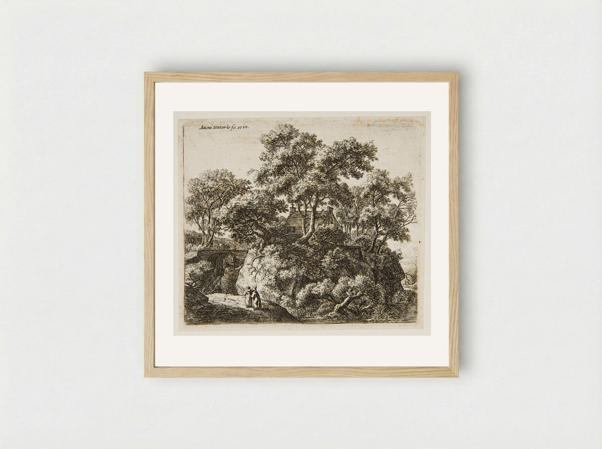 Two Hermits - Anthonie Waterloo - Framed Print Wood