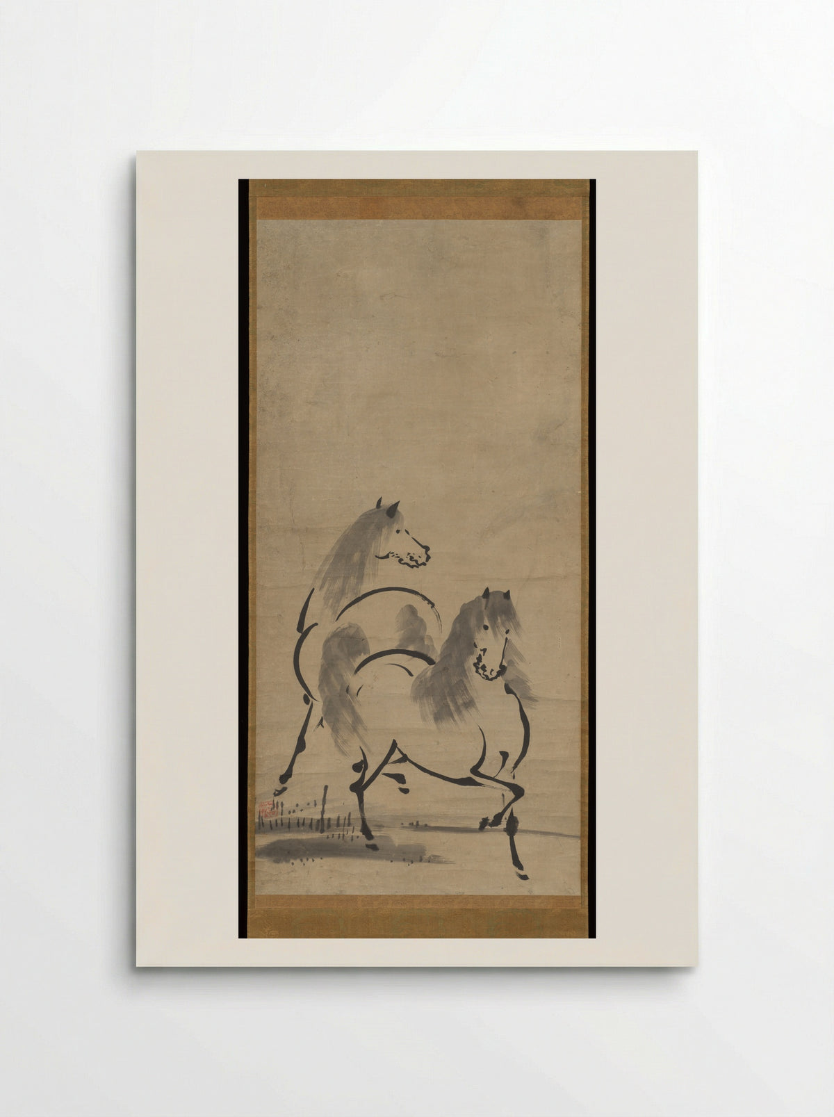 Two Horses - Unkoku Tōetsu - Poster
