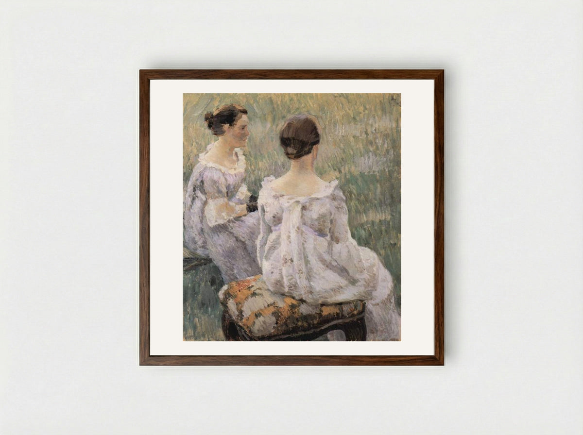 Two Ladies - Victor Borisov-Musatov - Framed Print Dark Wood
