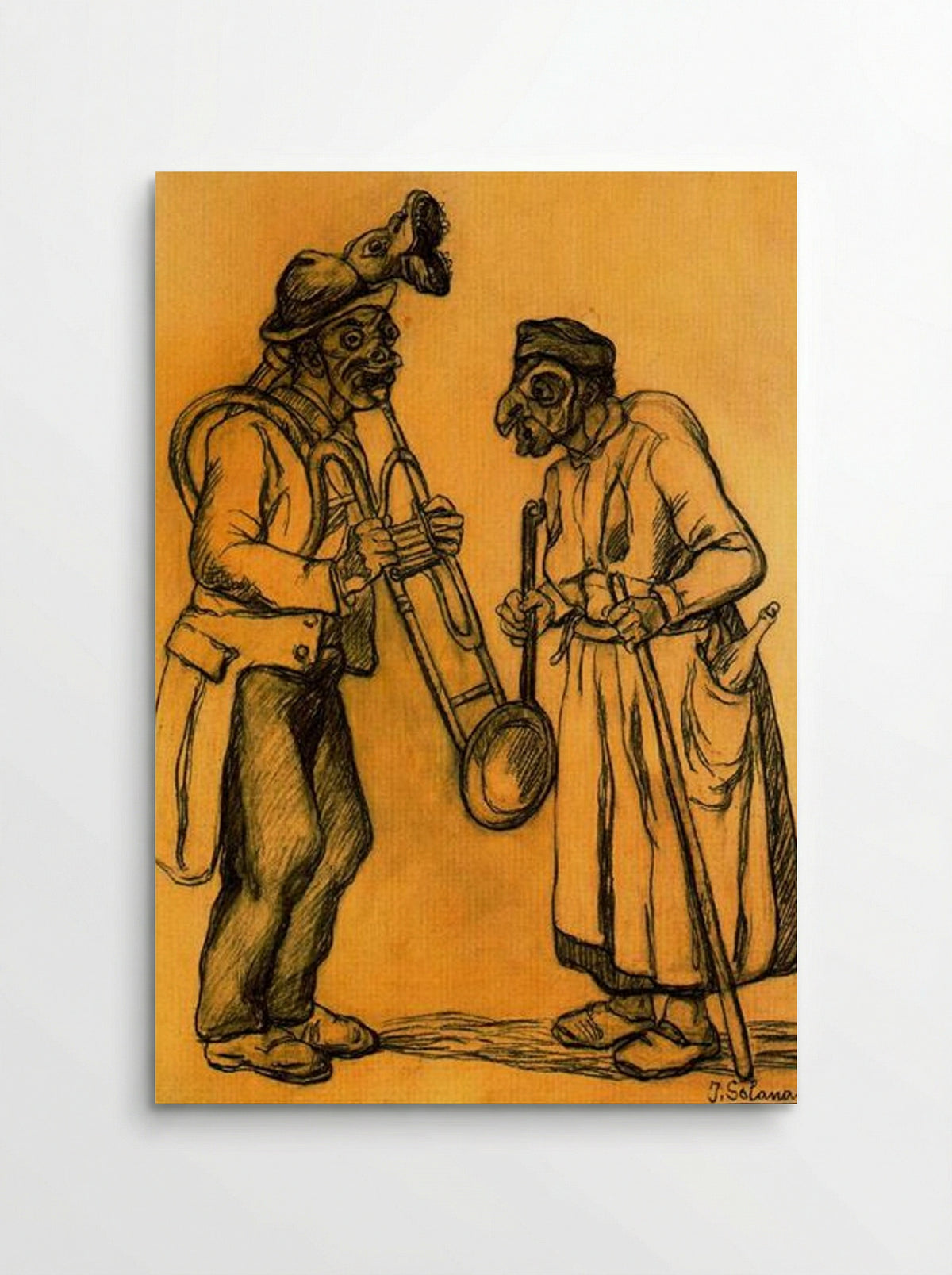 Two Masks - José Gutiérrez Solana - Poster