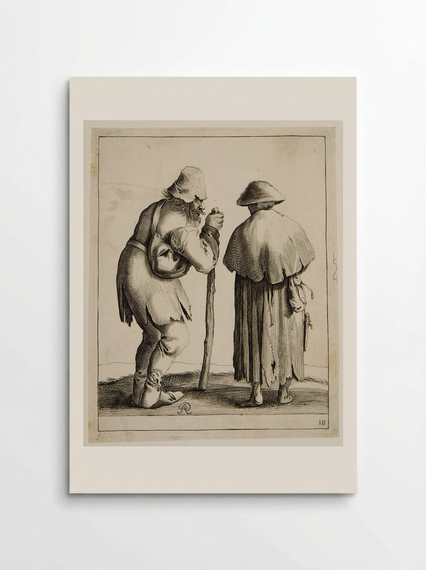 Two Men Leaning on a Stick - Pieter Jansz. Quast - Poster