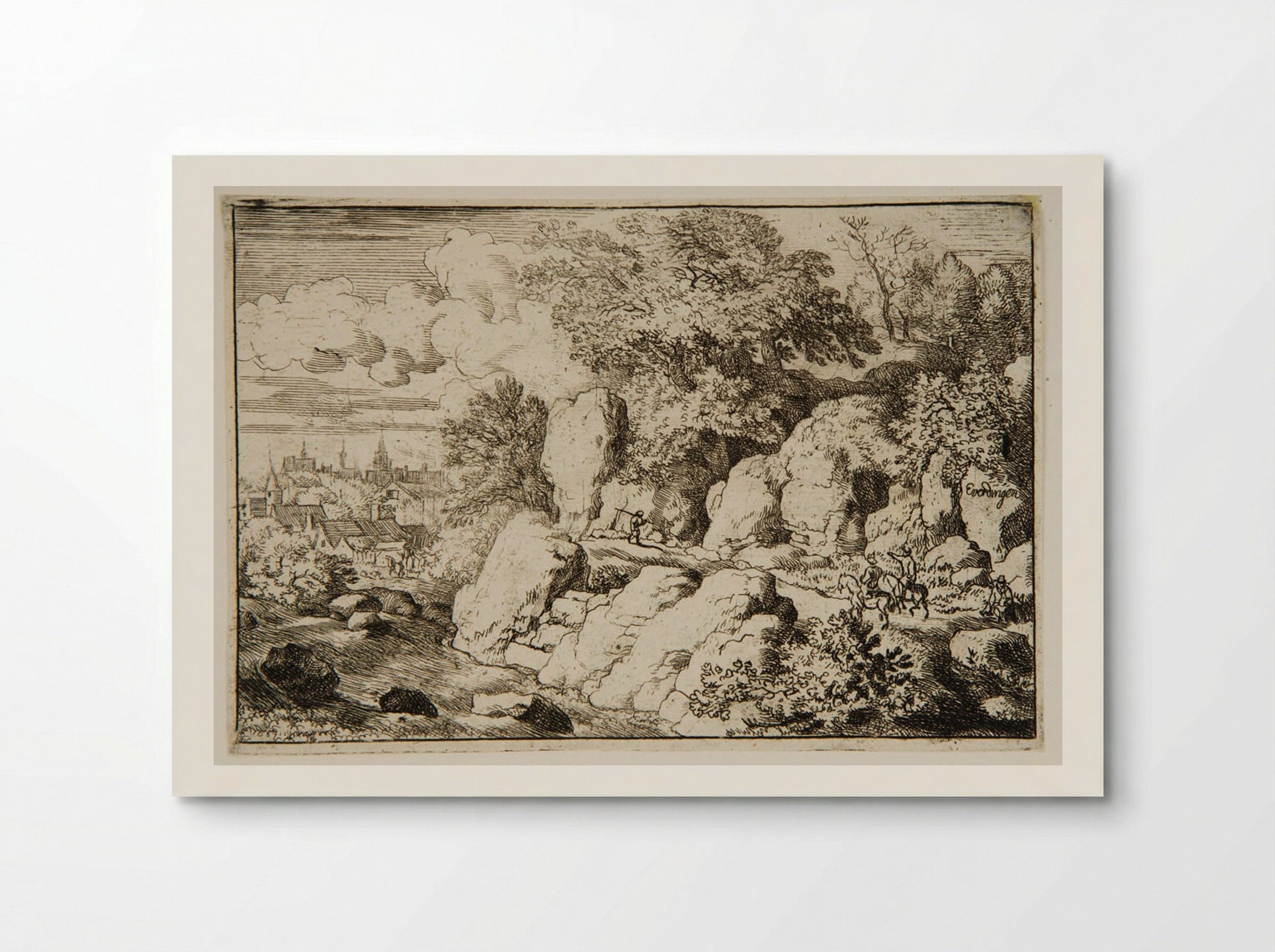 Two Men Riding Along Rocks - Allart van Everdingen - Poster